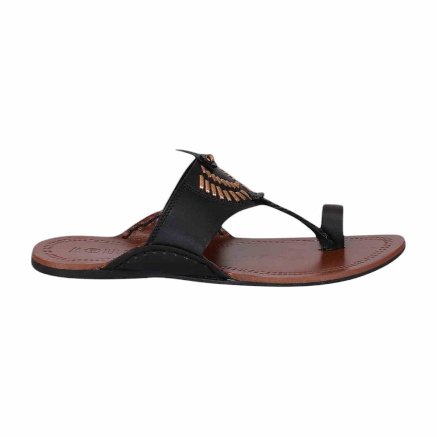 Men Black Ethnic Kolhapuri-Chappal