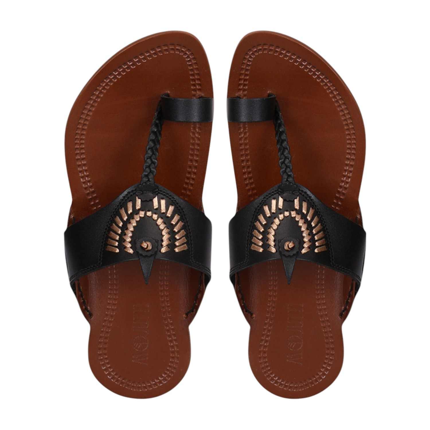 Men Black Ethnic Kolhapuri-Chappal