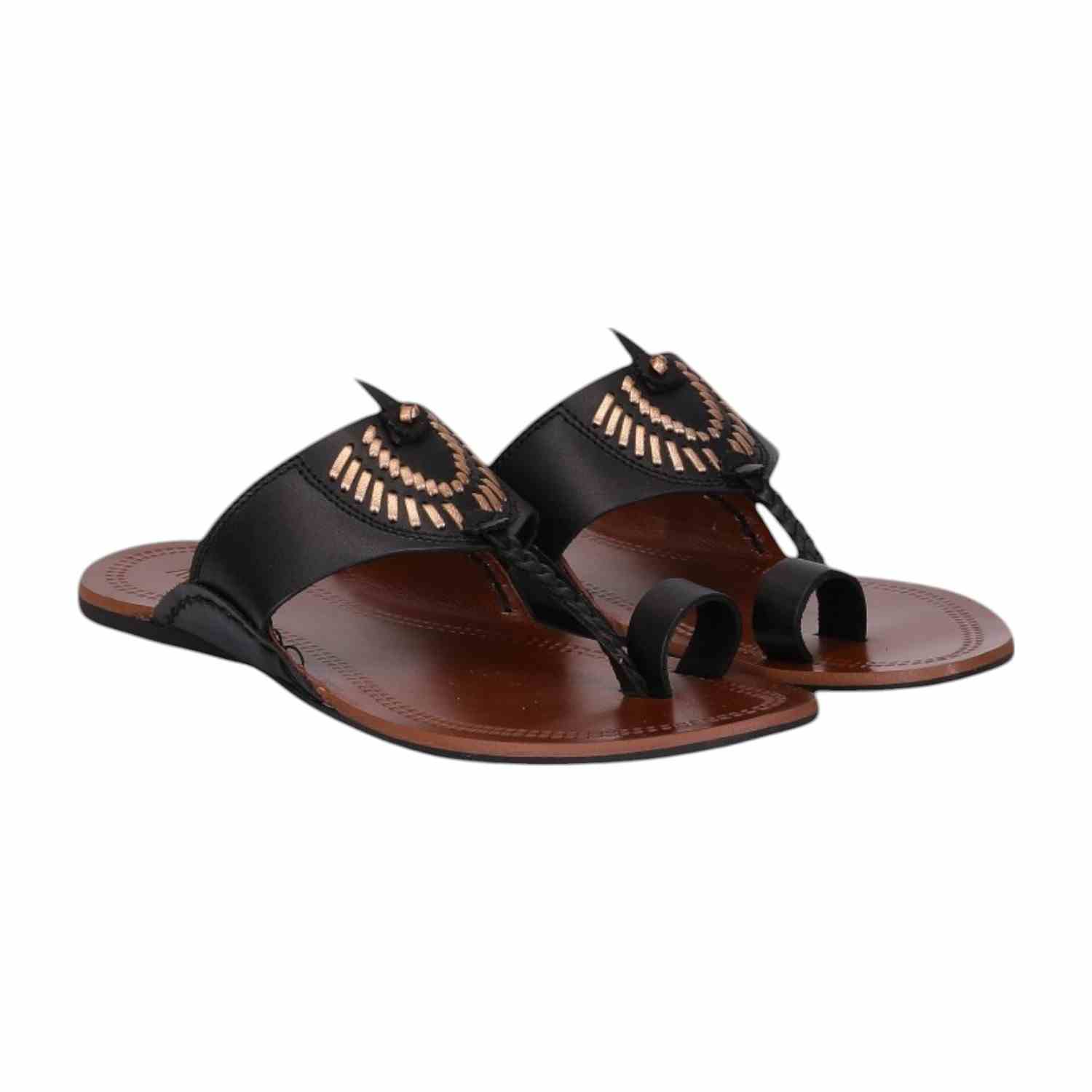 Men Black Ethnic Kolhapuri-Chappal
