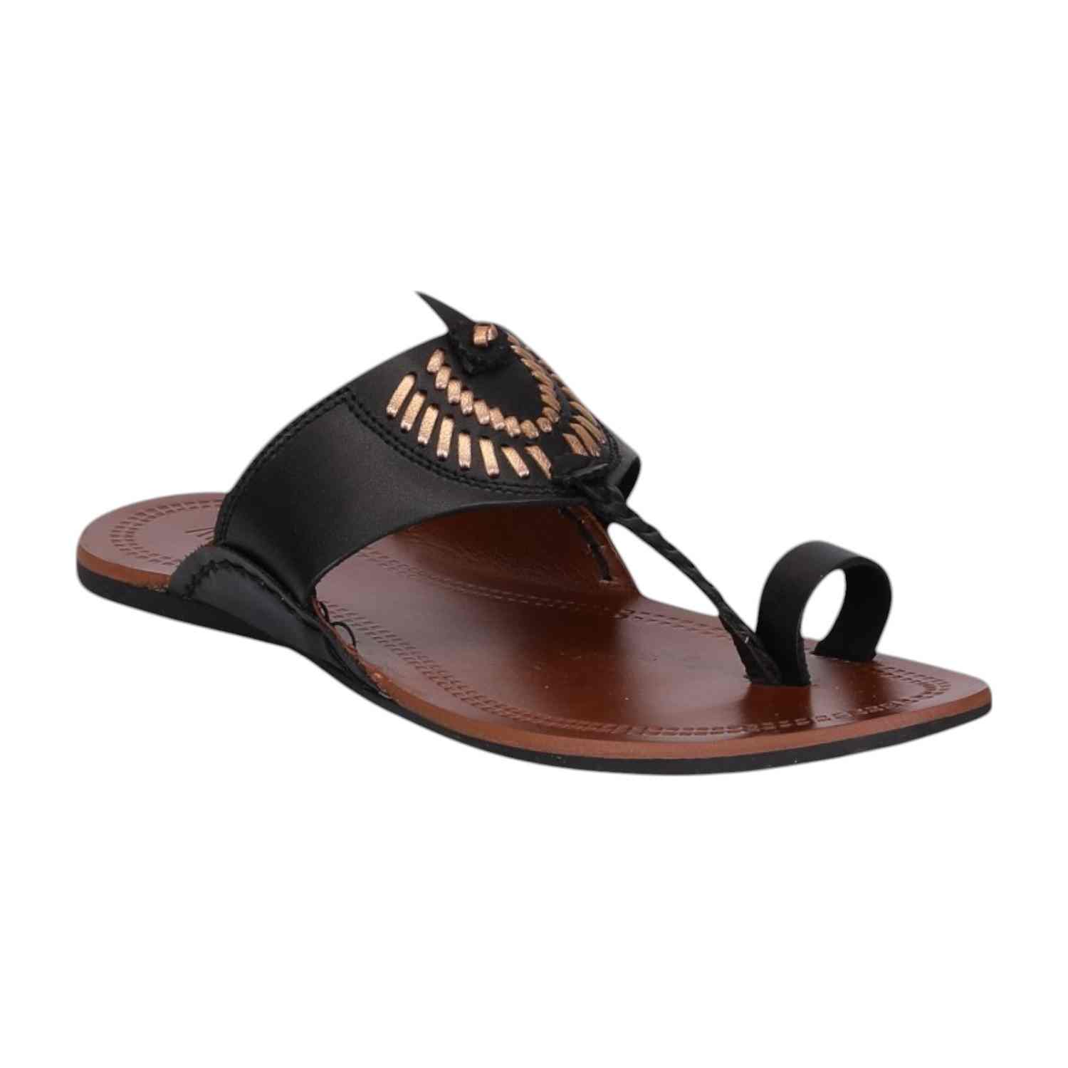 Men Black Ethnic Kolhapuri-Chappal