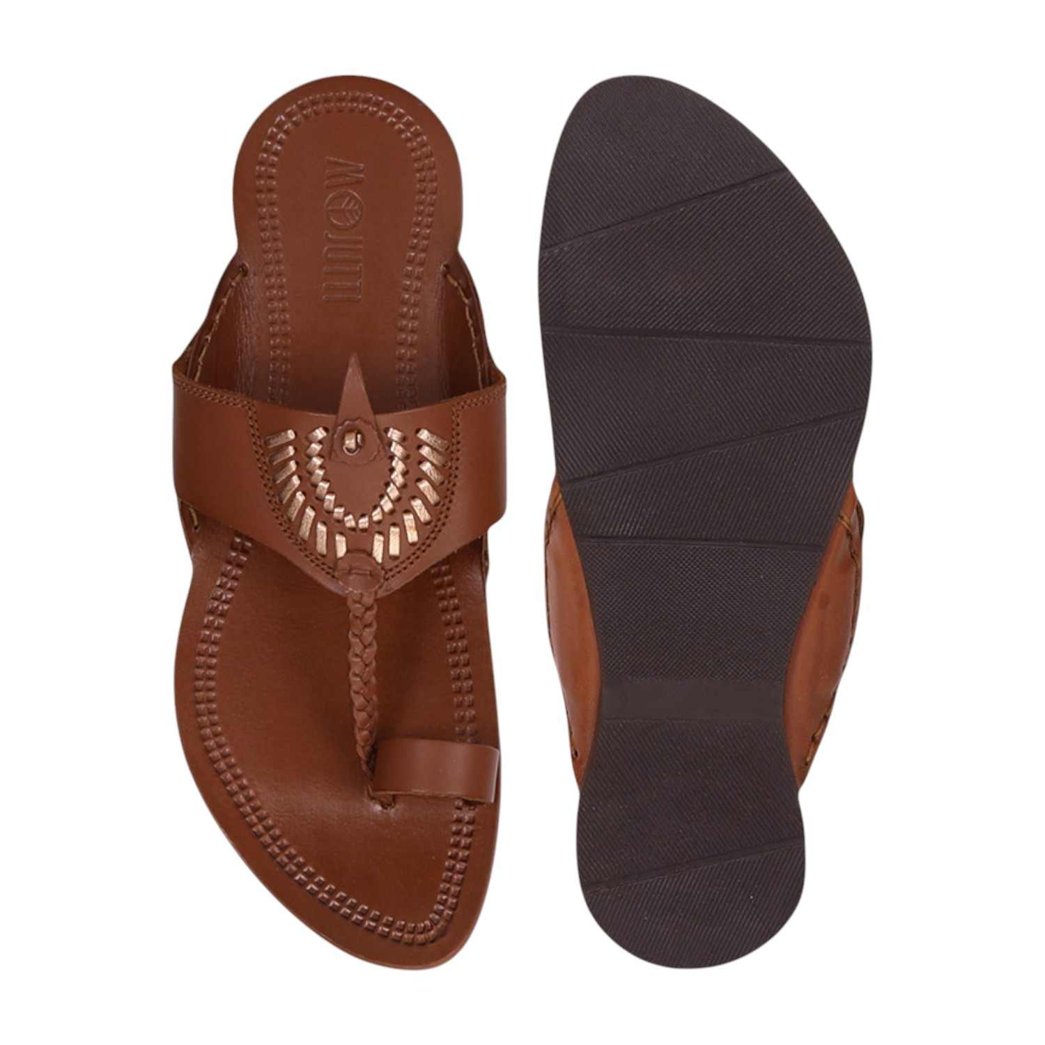 Men Tan Ethnic Kolhapuri-Chappal