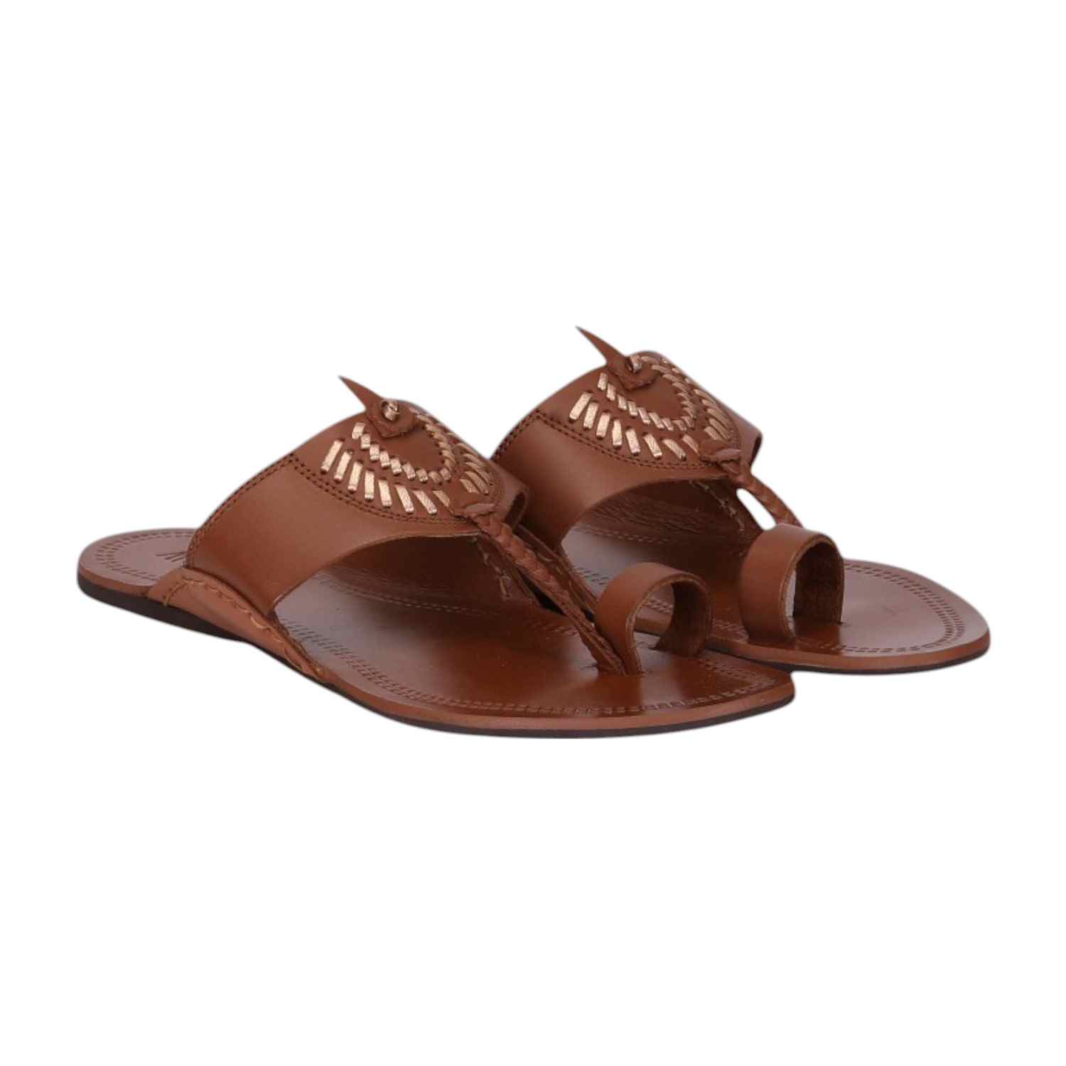 Men Tan Ethnic Kolhapuri-Chappal