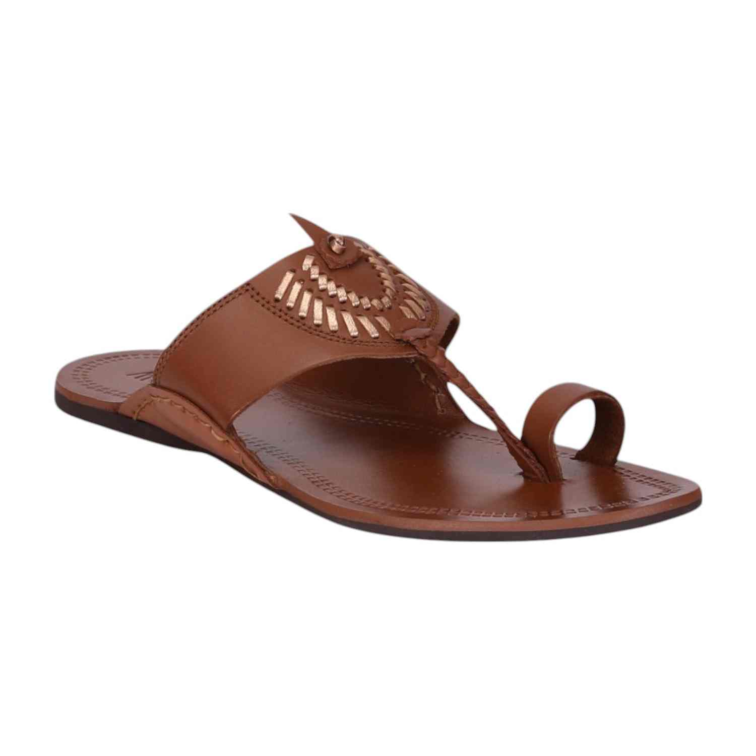 Men Tan Ethnic Kolhapuri-Chappal