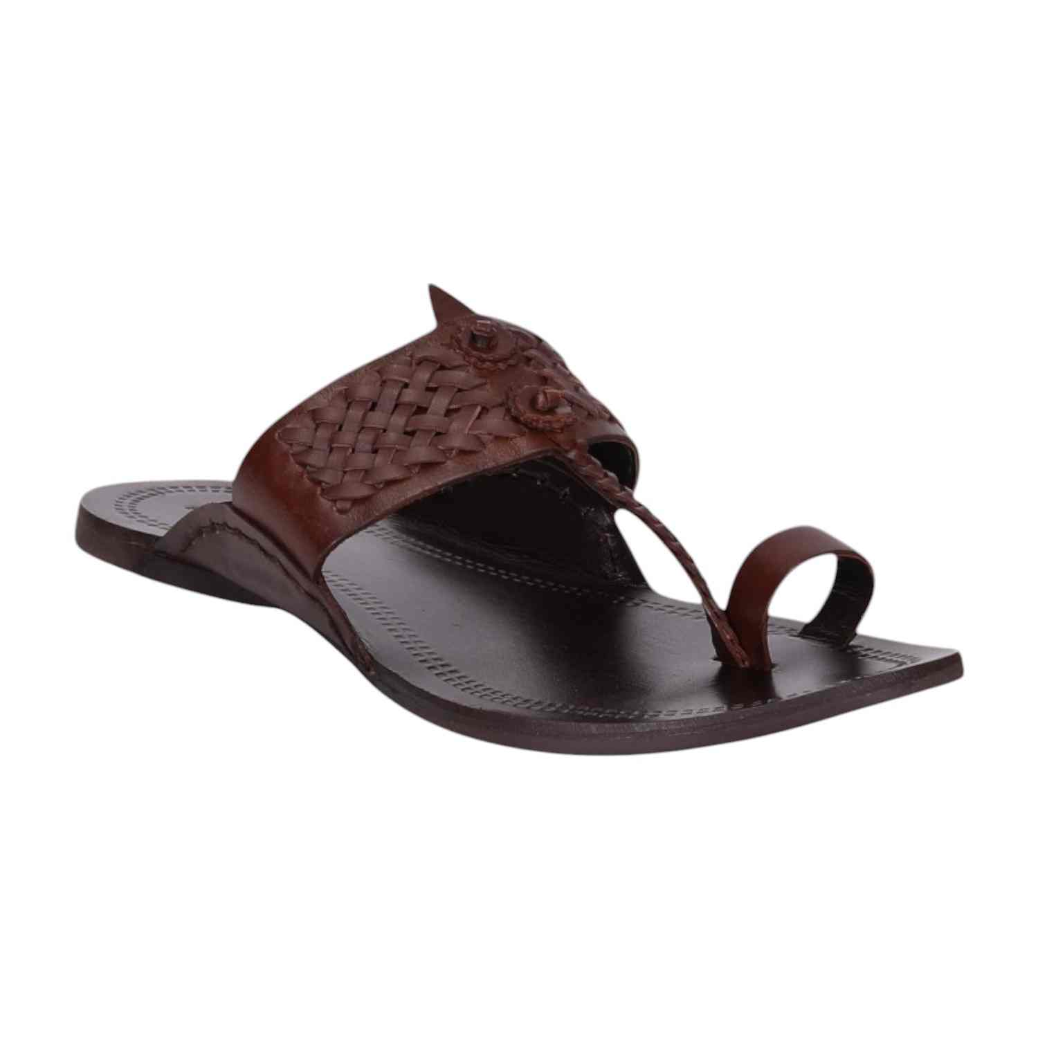 Men Brown Ethnic Kolhapuri-Chappal