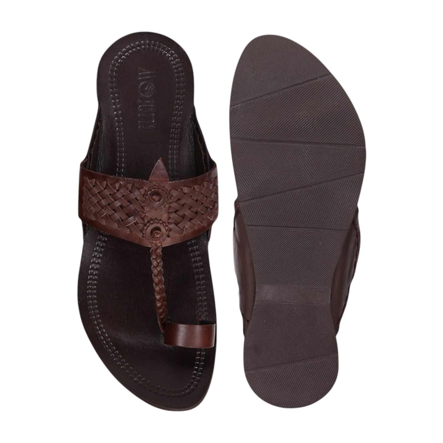 Men Brown Ethnic Kolhapuri-Chappal