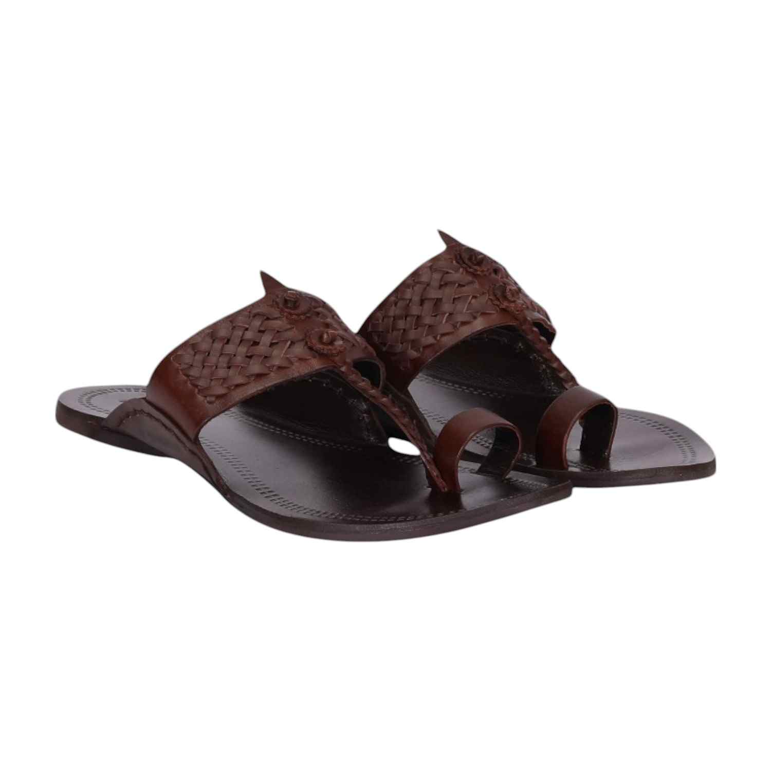 Men Brown Ethnic Kolhapuri-Chappal
