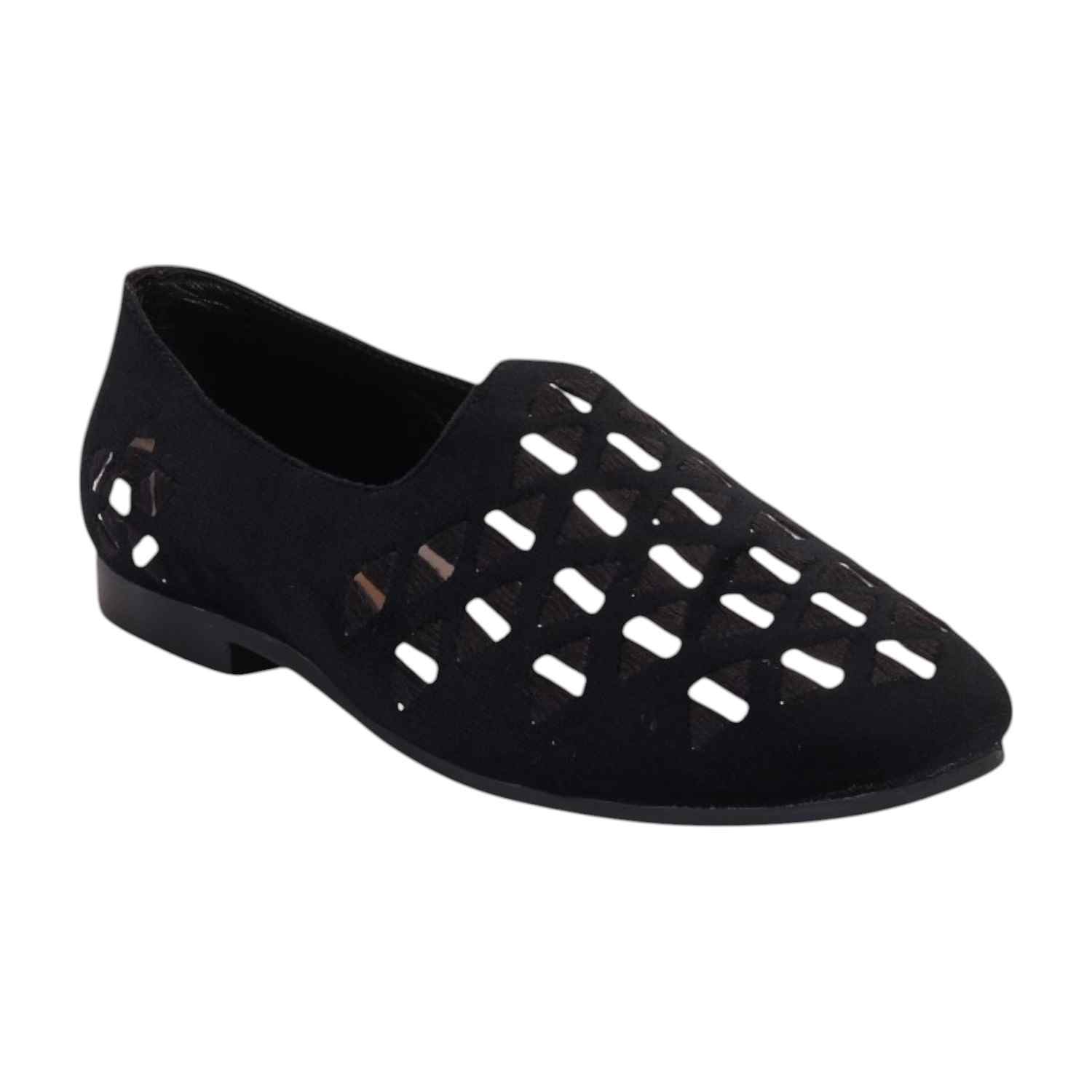Men Black Ethnic Joothis Slip On