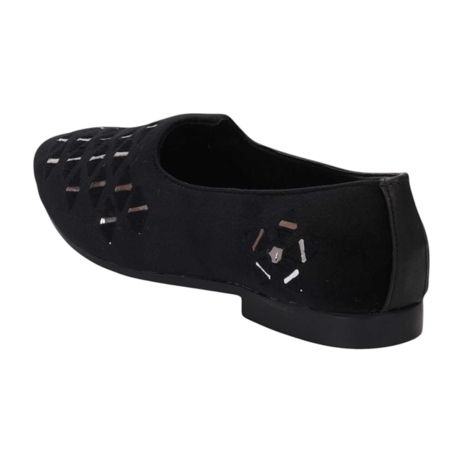 Men Black Ethnic Joothis Slip On