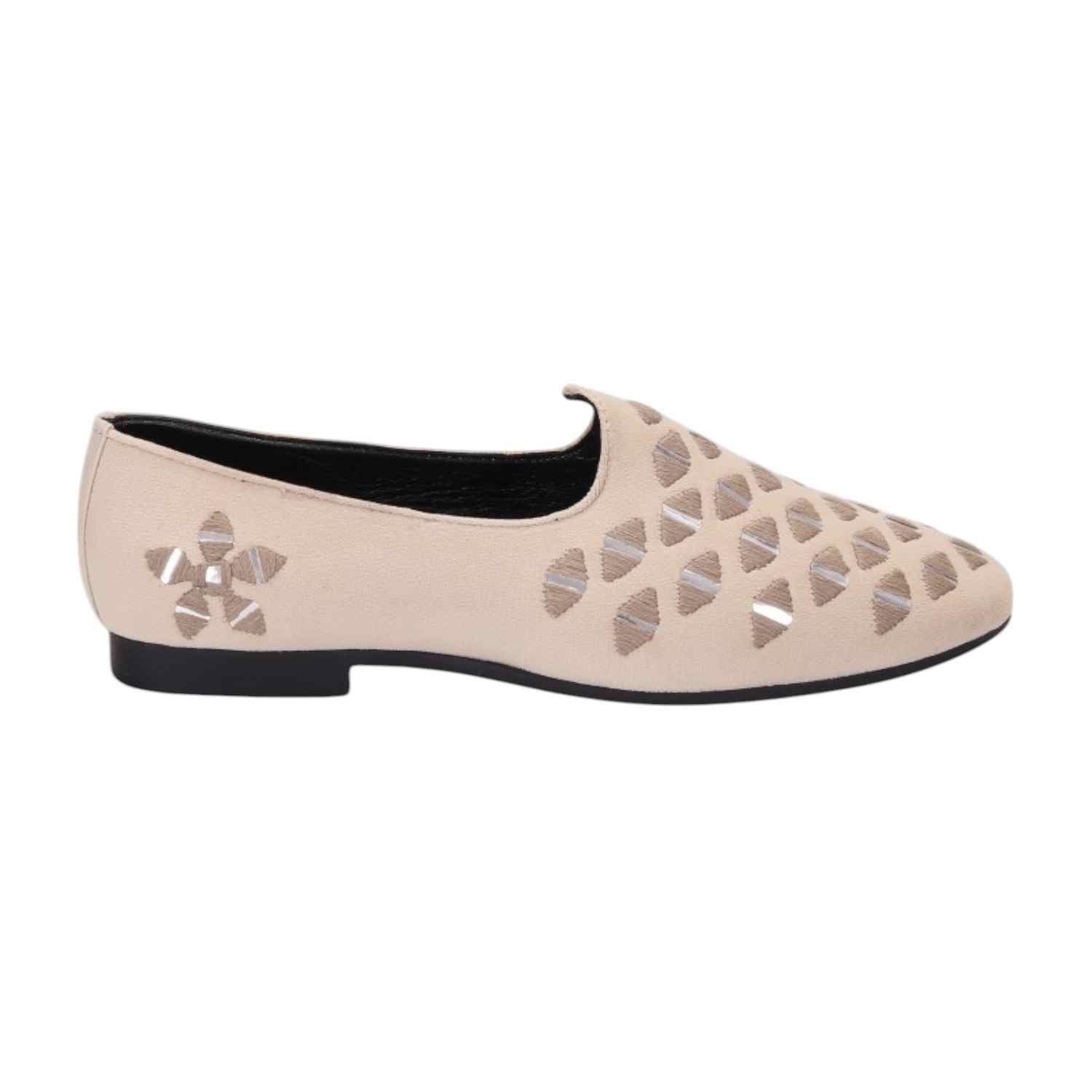 Men Cream Ethnic Joothis Slip On