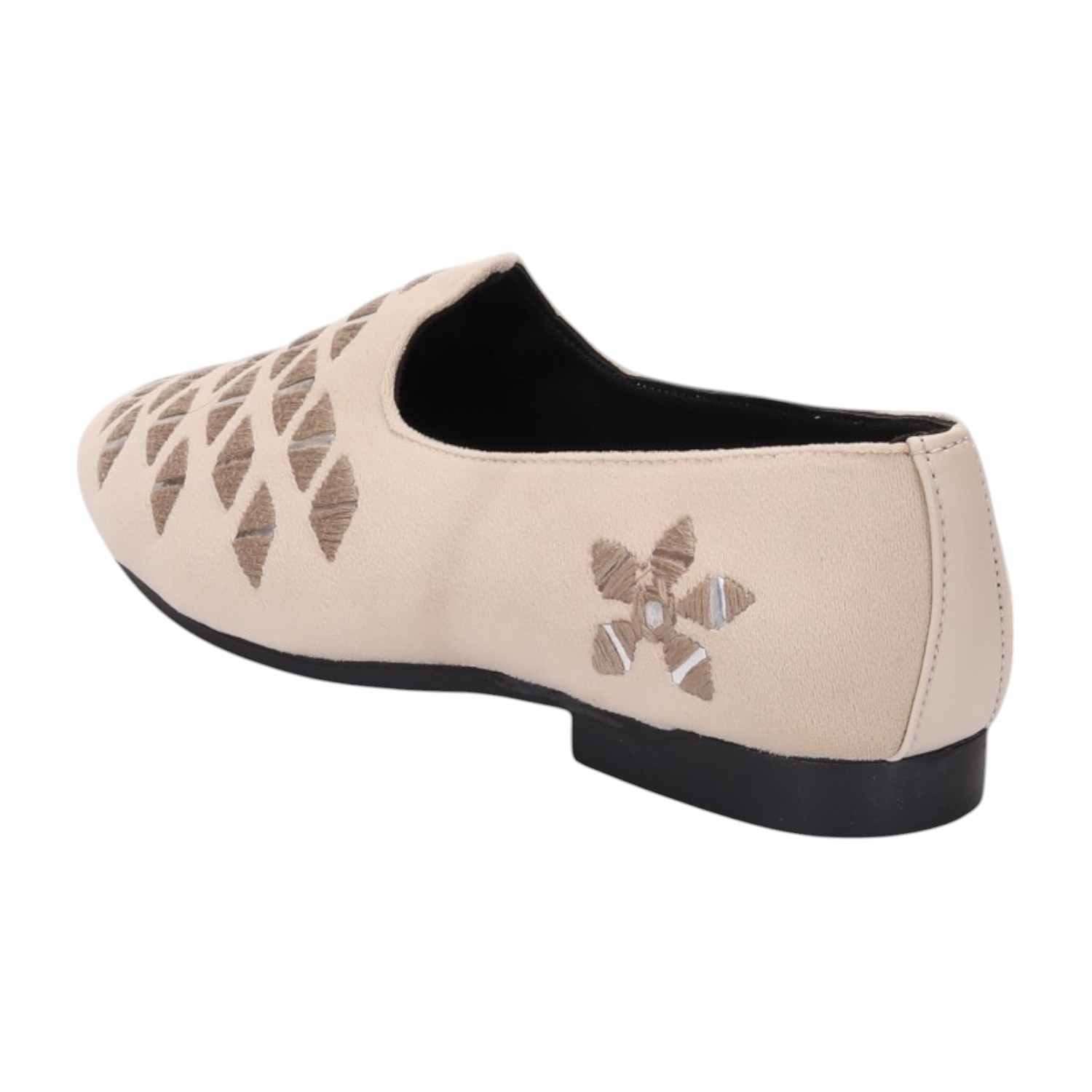 Men Cream Ethnic Joothis Slip On