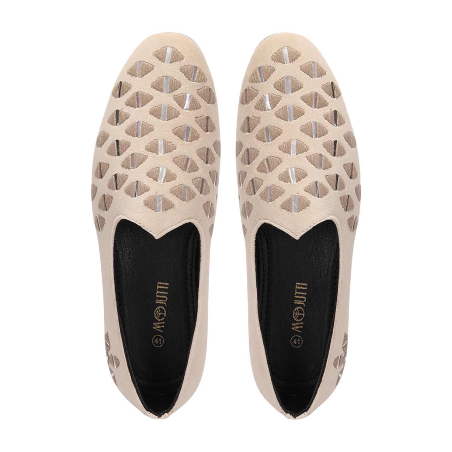 Men Cream Ethnic Joothis Slip On
