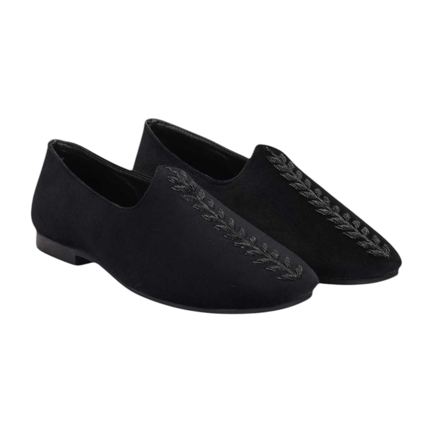 Men Black Ethnic Joothis Slip On