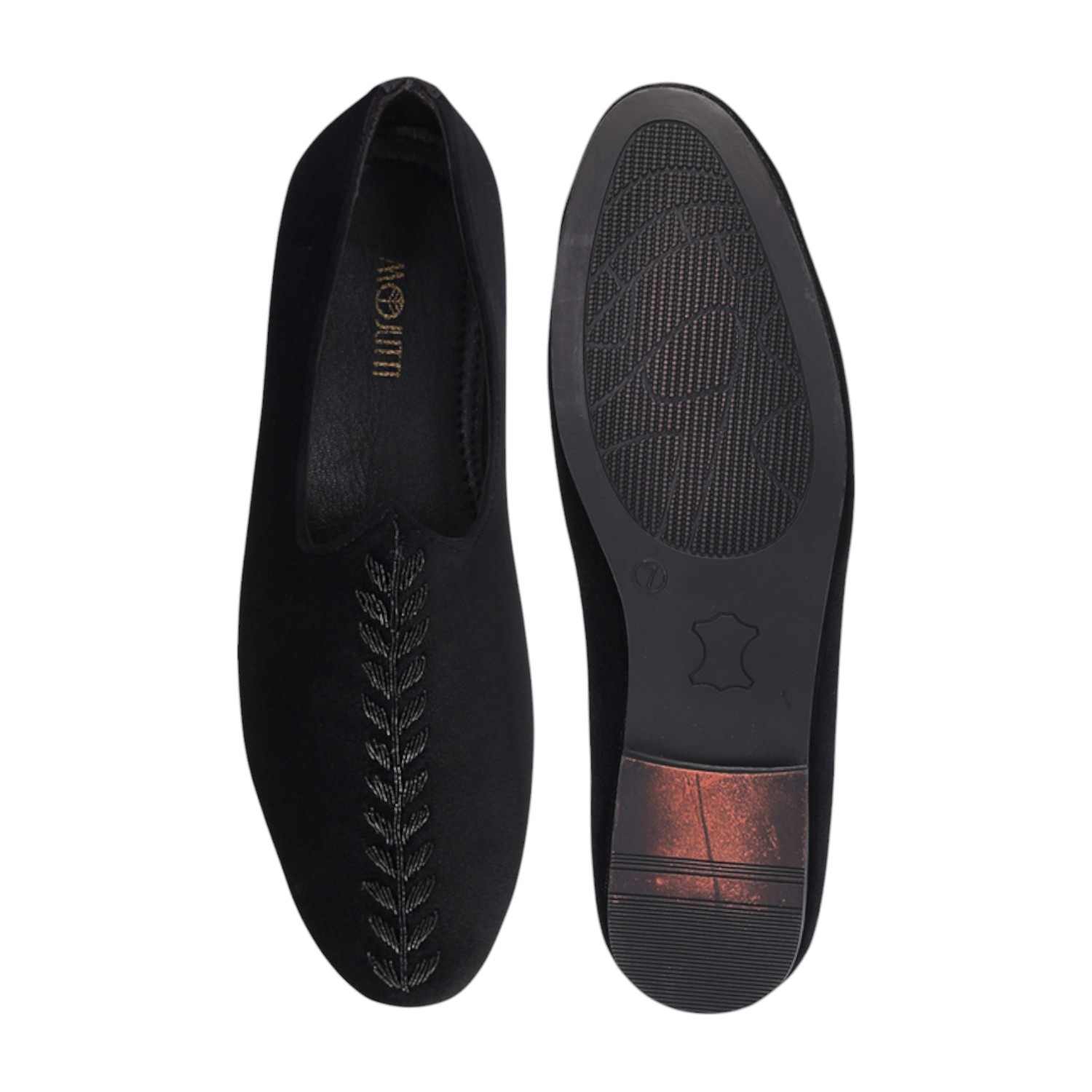 Men Black Ethnic Joothis Slip On
