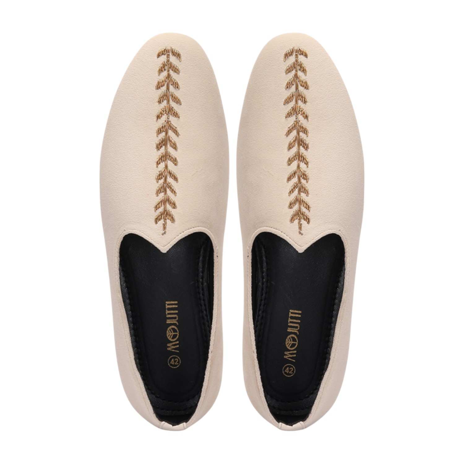 Men Cream Ethnic Joothis Slip On