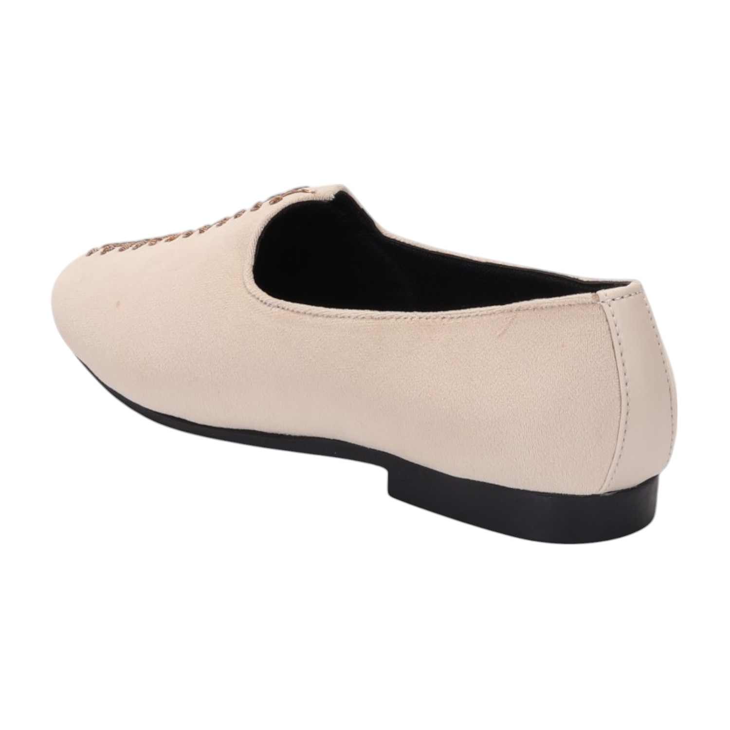 Men Cream Ethnic Joothis Slip On