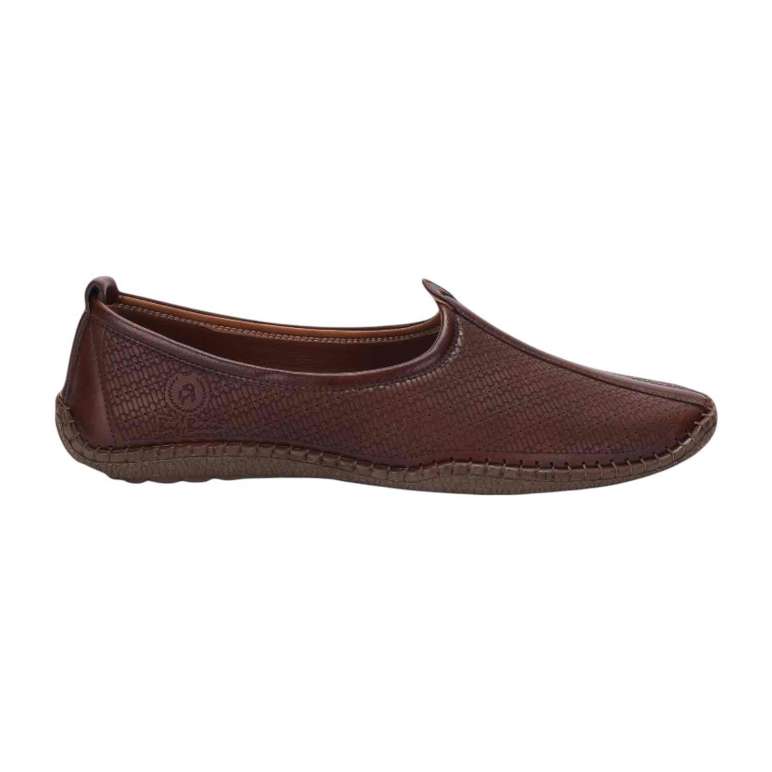 Men Brown Ethnic Joothis Slip On