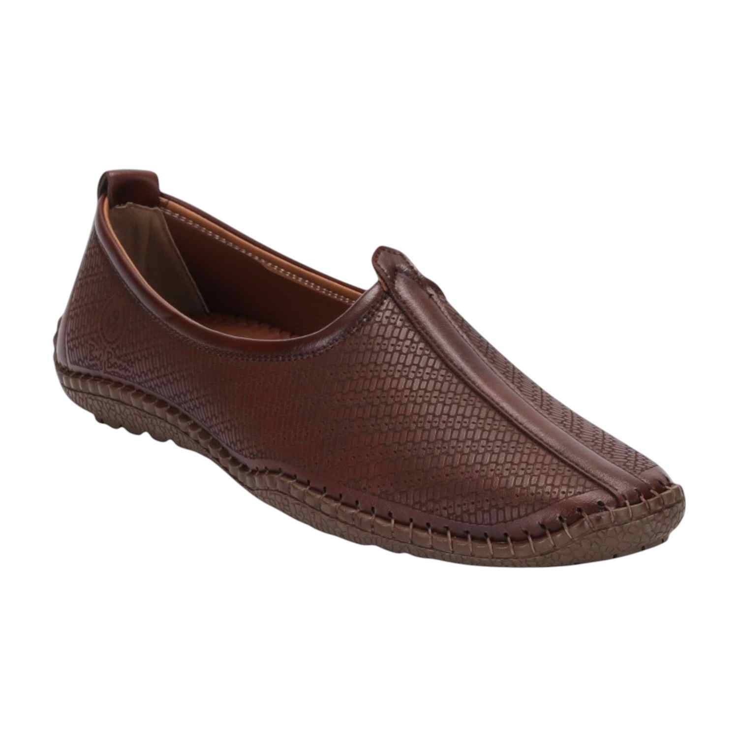 Men Brown Ethnic Joothis Slip On