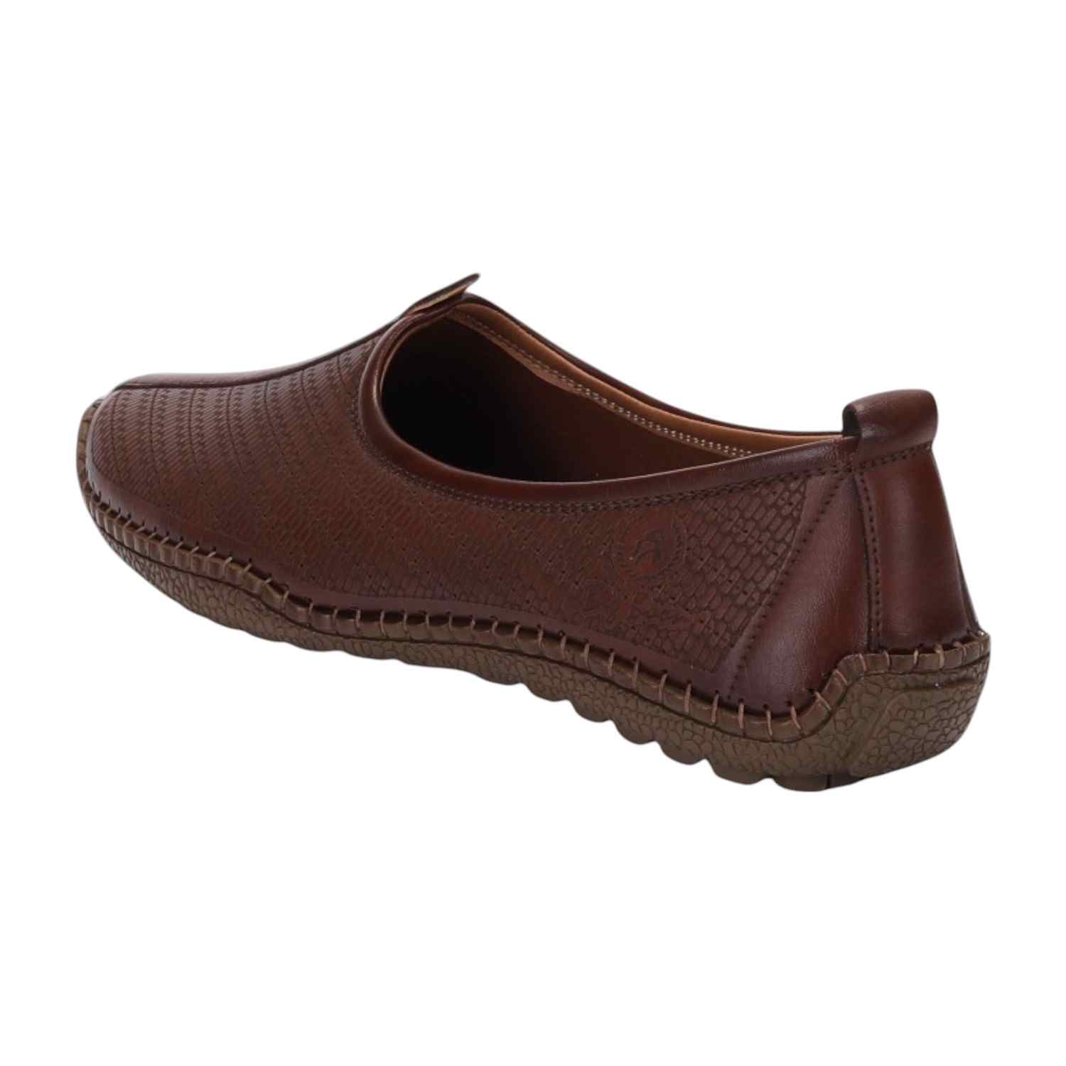Men Brown Ethnic Joothis Slip On