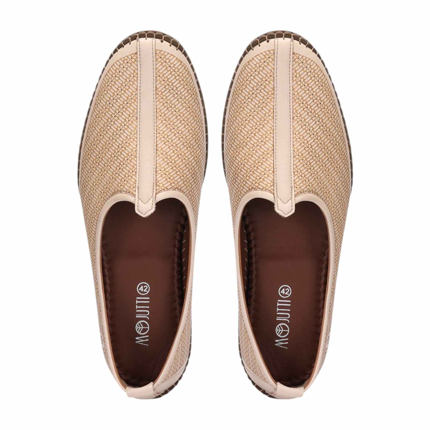 Men Cream Ethnic Joothis Slip On