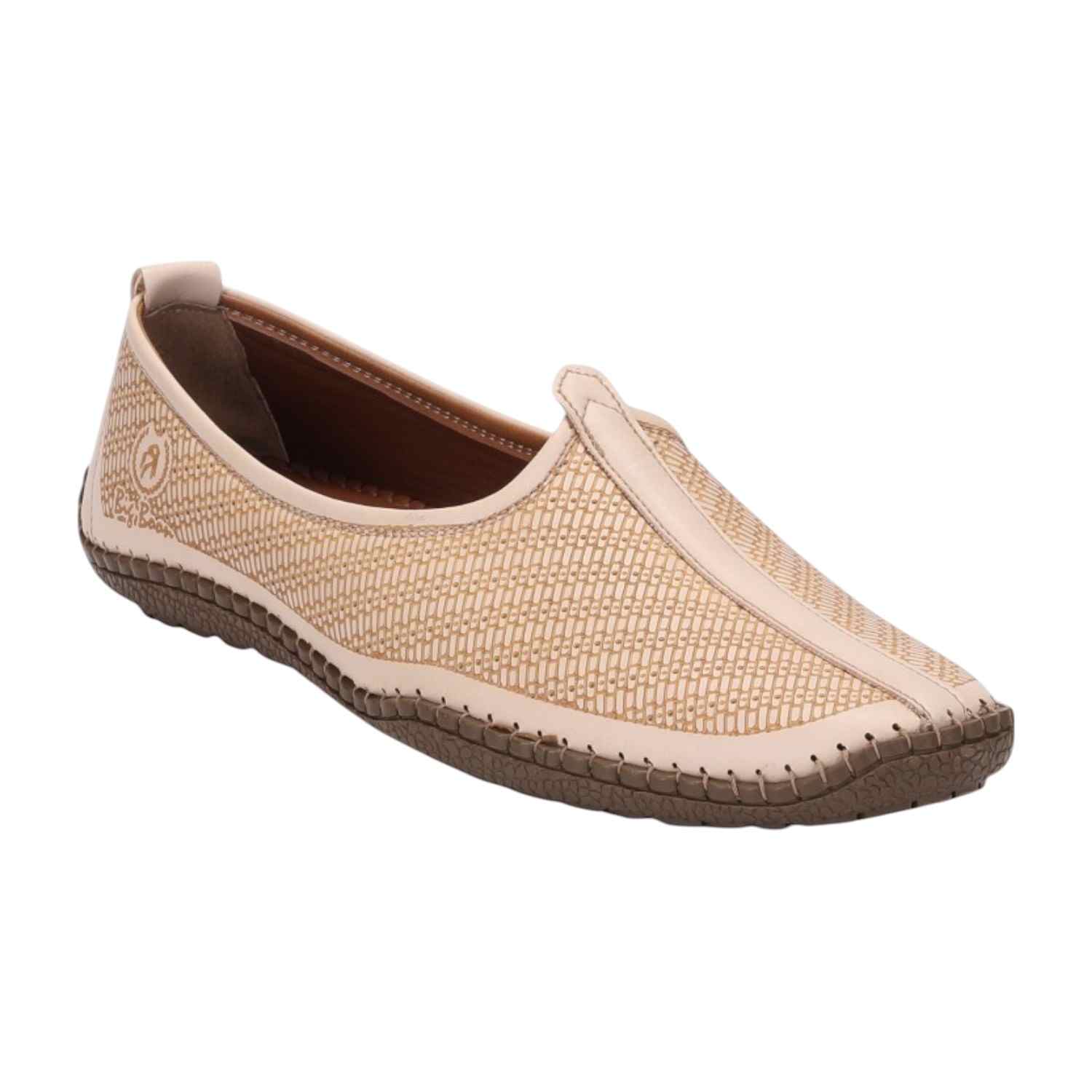 Men Cream Ethnic Joothis Slip On