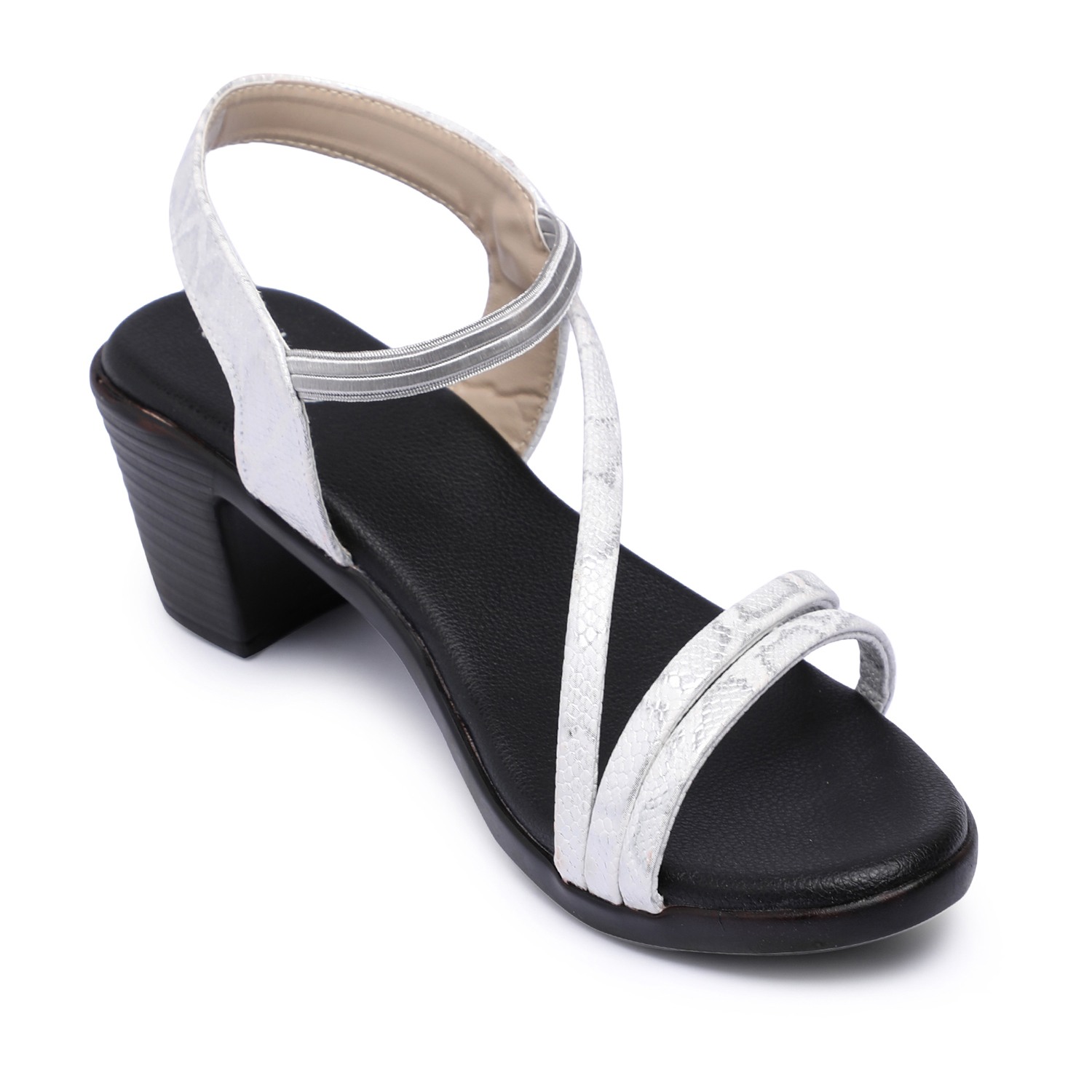 Trendy Women Silver Heel Sandals