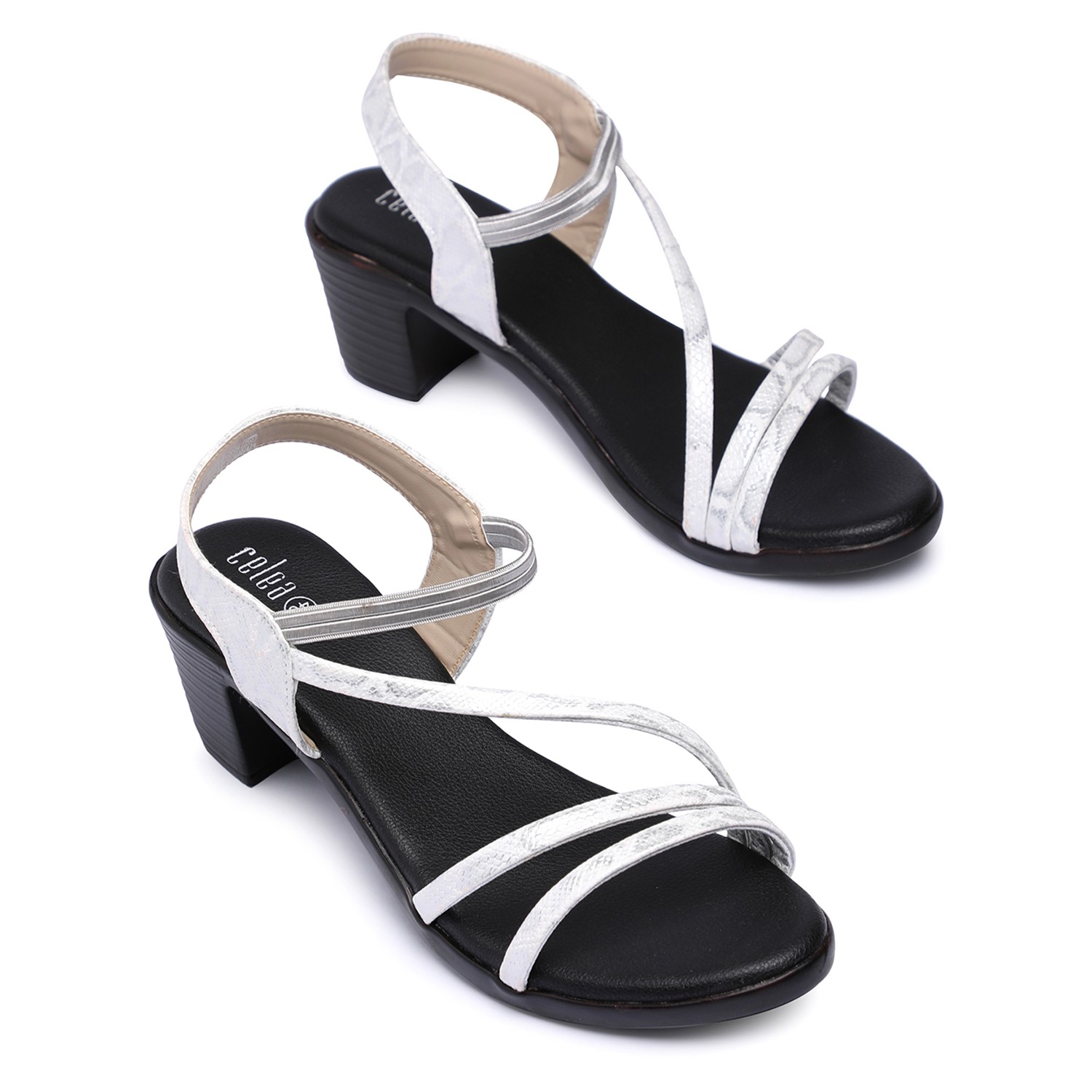 Trendy Women Silver Heel Sandals