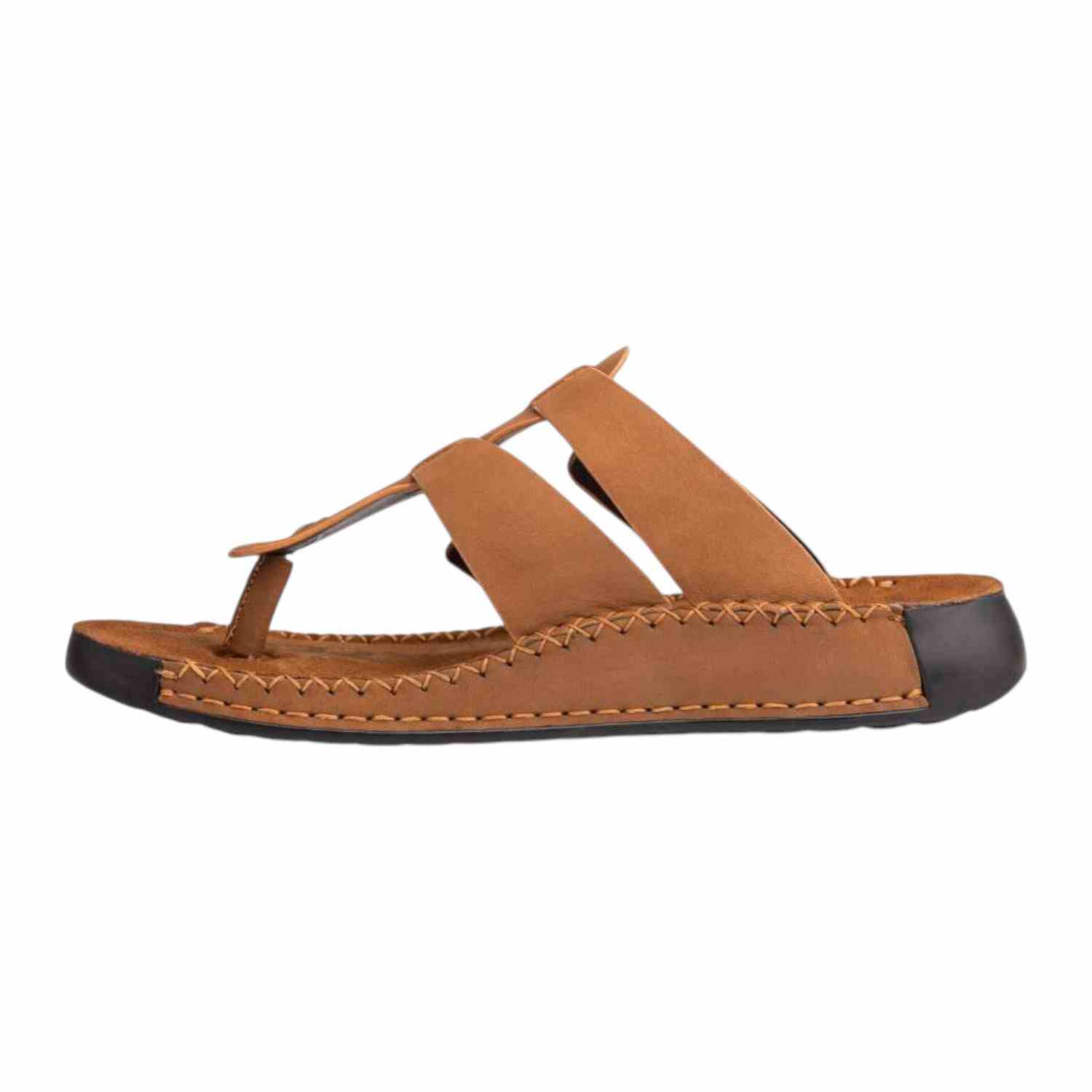 Men's leather Thong Camel
