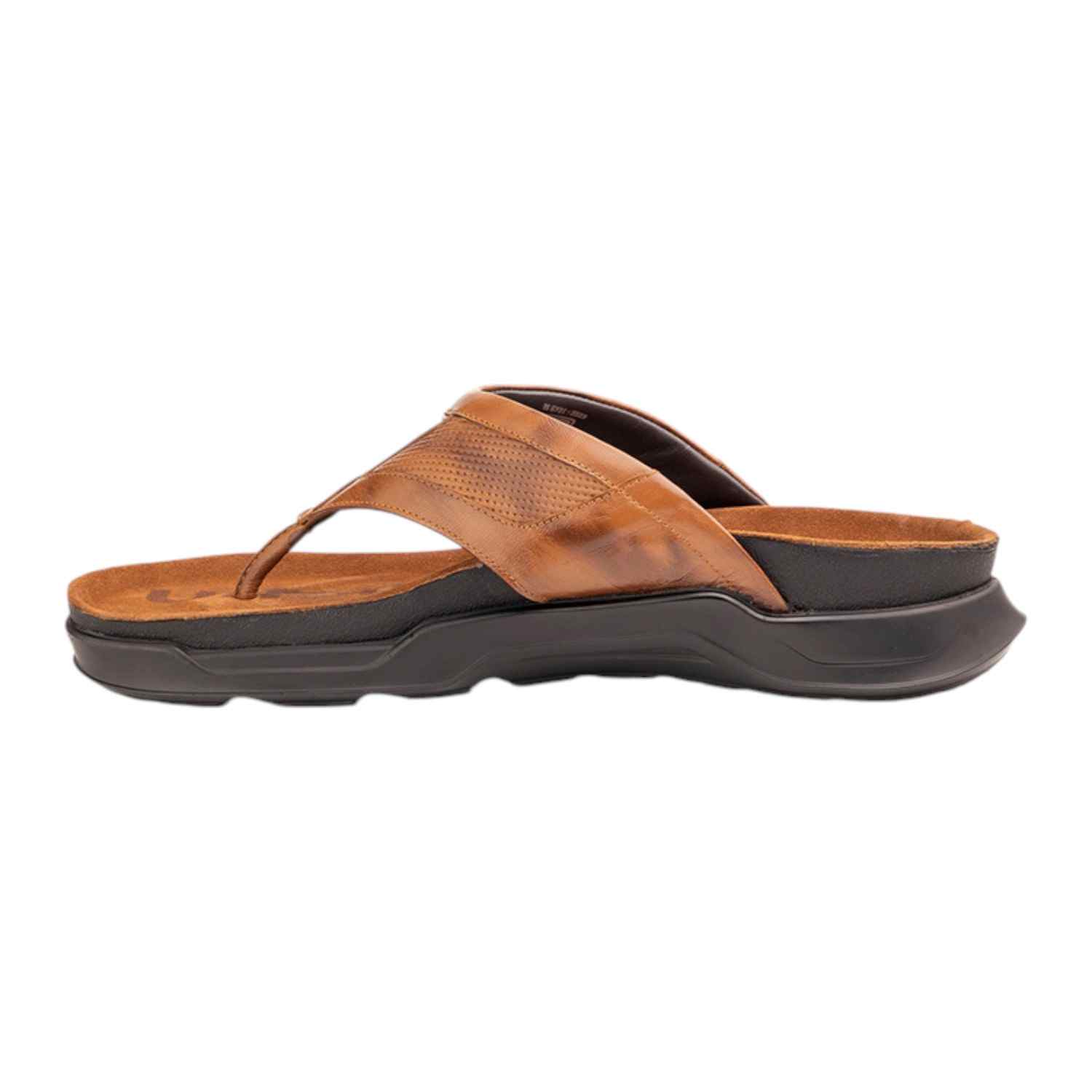 Pierre Cardin | Men's leather Thong Cognac|2