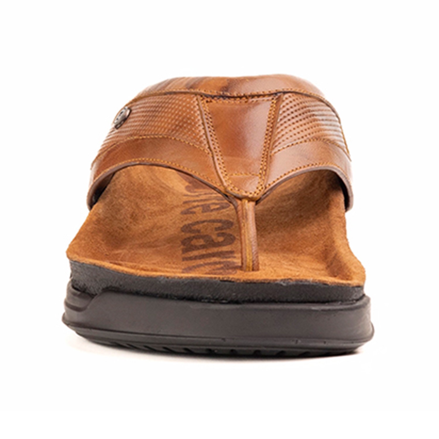 Pierre Cardin | Men's leather Thong Cognac|3