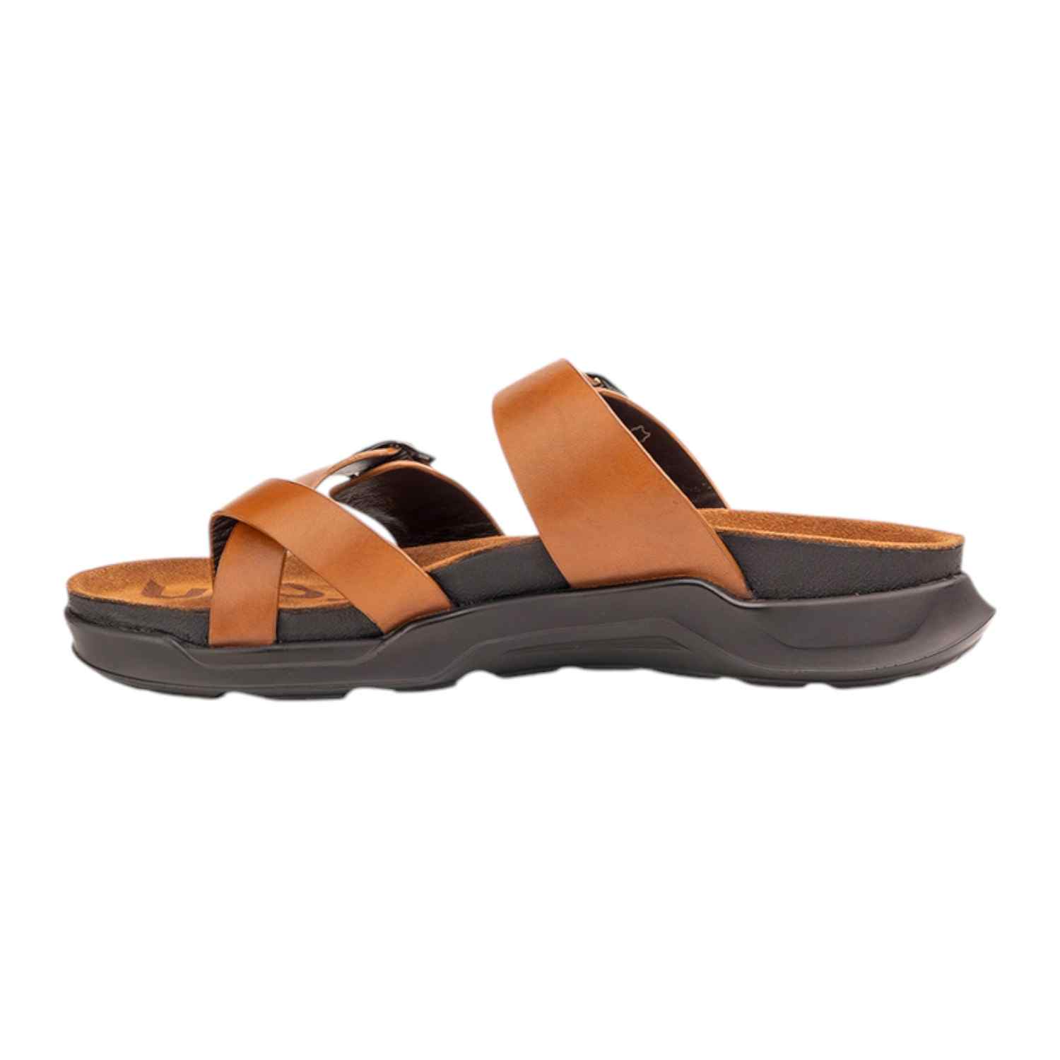 Mens Leather slipper Cognac