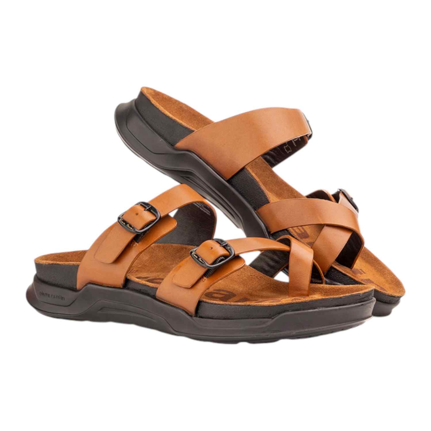 Mens Leather slipper Cognac