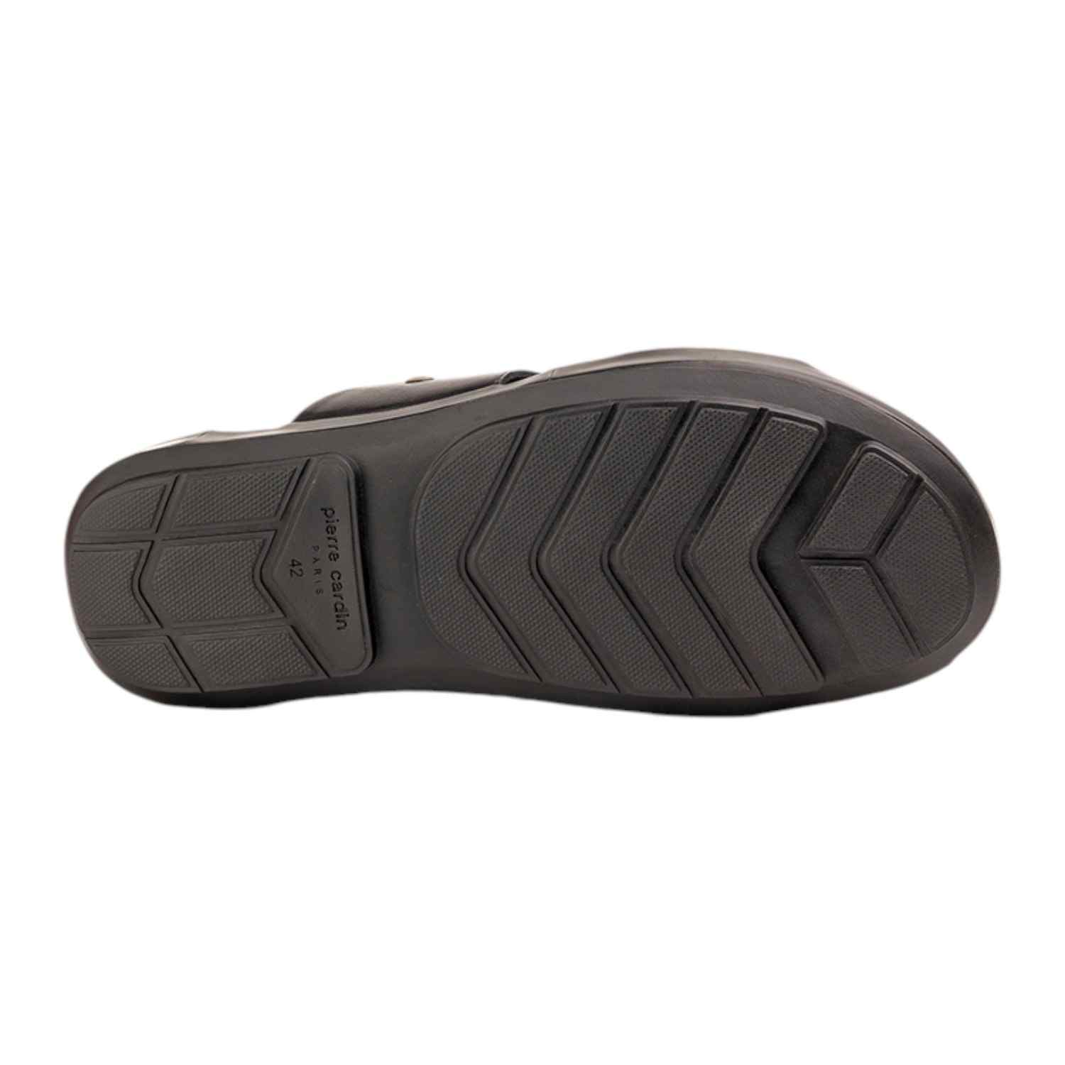 Pierre Cardin | Mens Leather slipper Black|4
