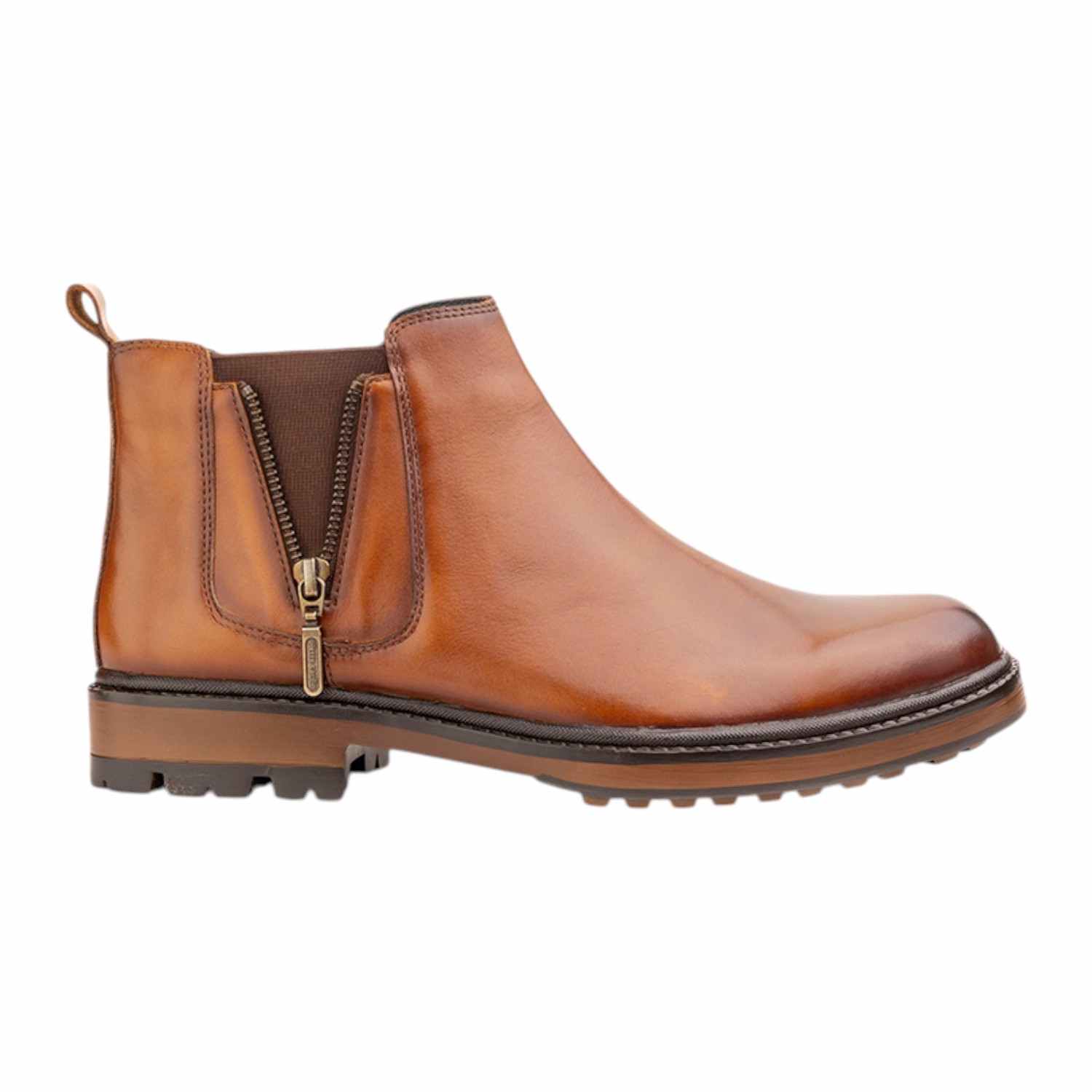 Mens Boot Slipon Cognac