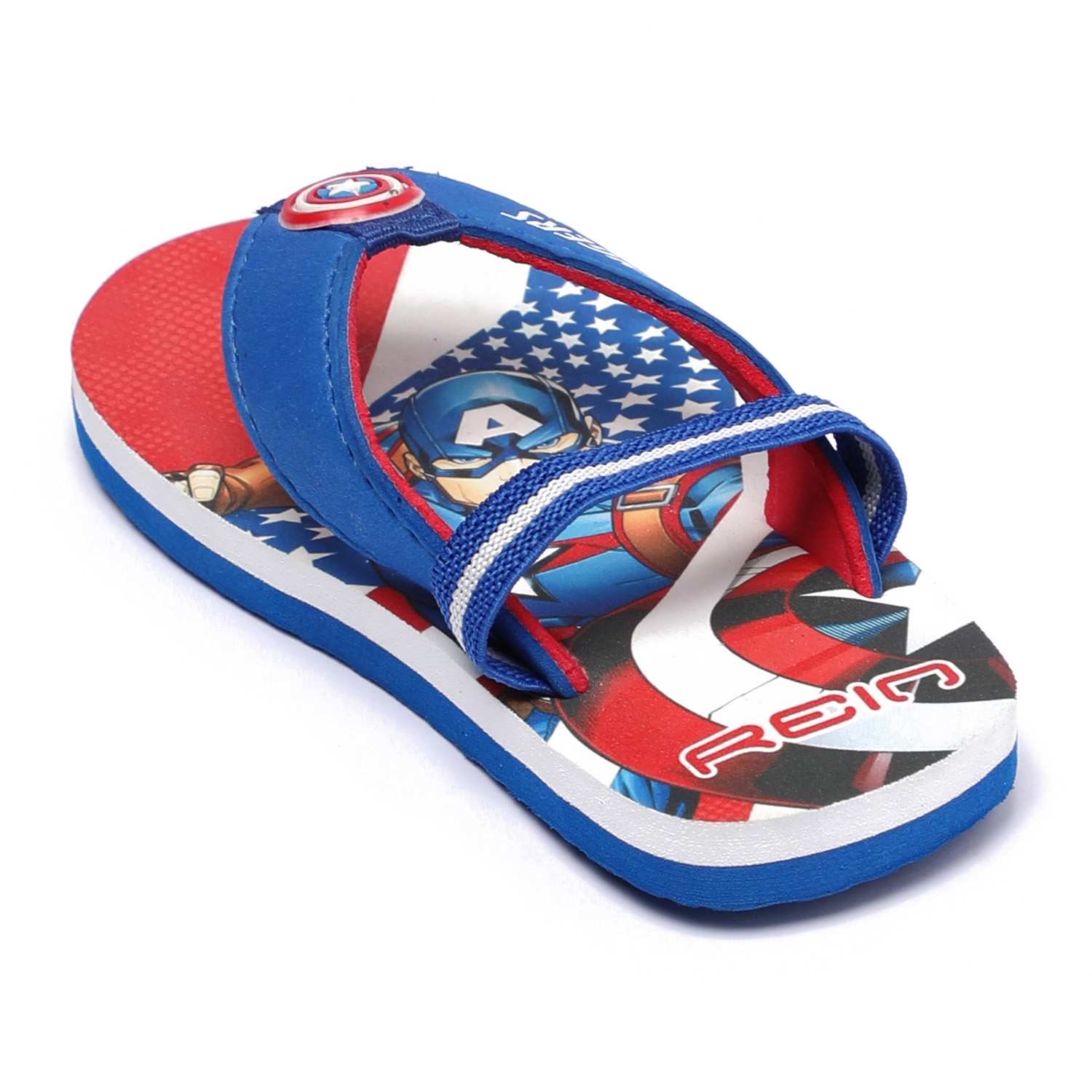 Captain America Printed Flip Flops – Blue For Boys (3-6 Yrs)