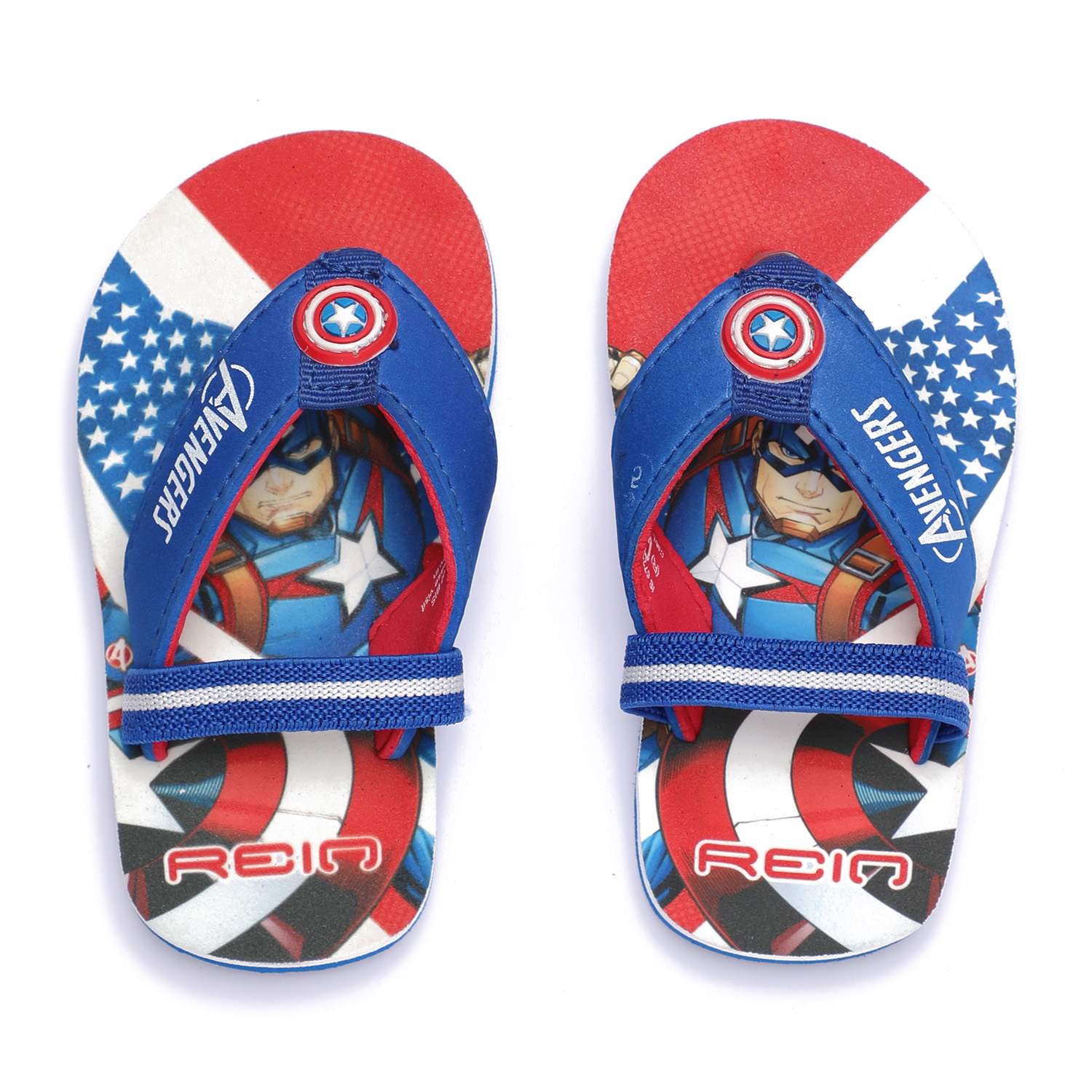 Captain America Printed Flip Flops – Blue For Boys (3-6 Yrs)