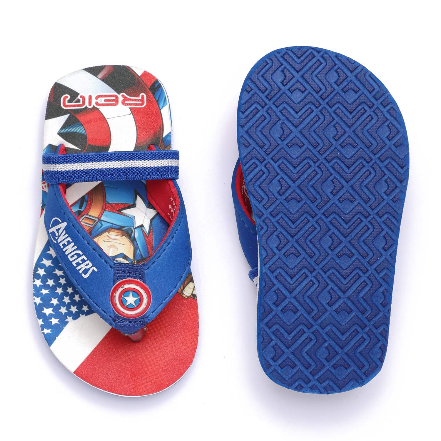 Captain America Printed Flip Flops – Blue For Boys (3-6 Yrs)