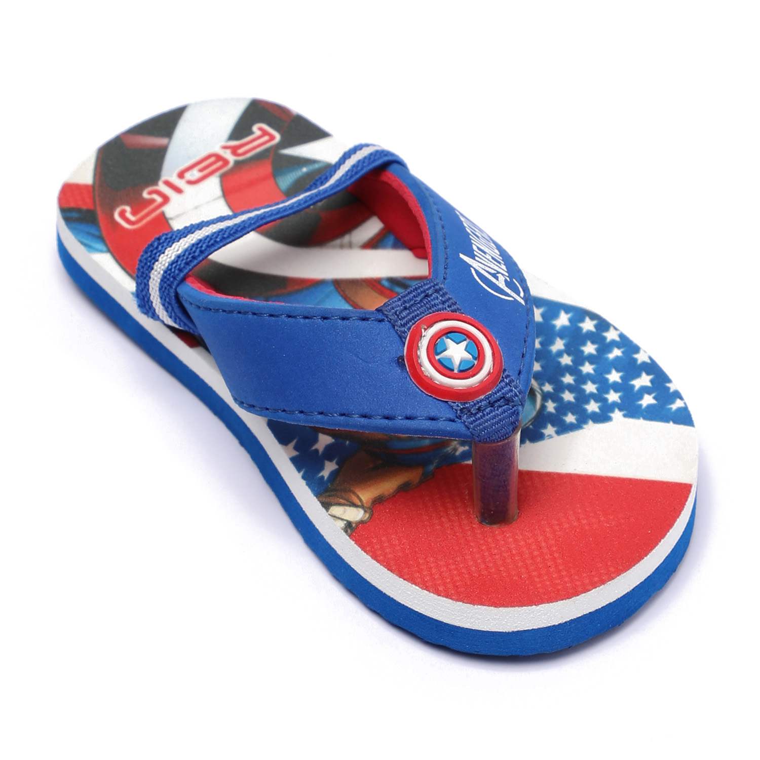 Captain America Printed Flip Flops – Blue For Boys (3-6 Yrs)