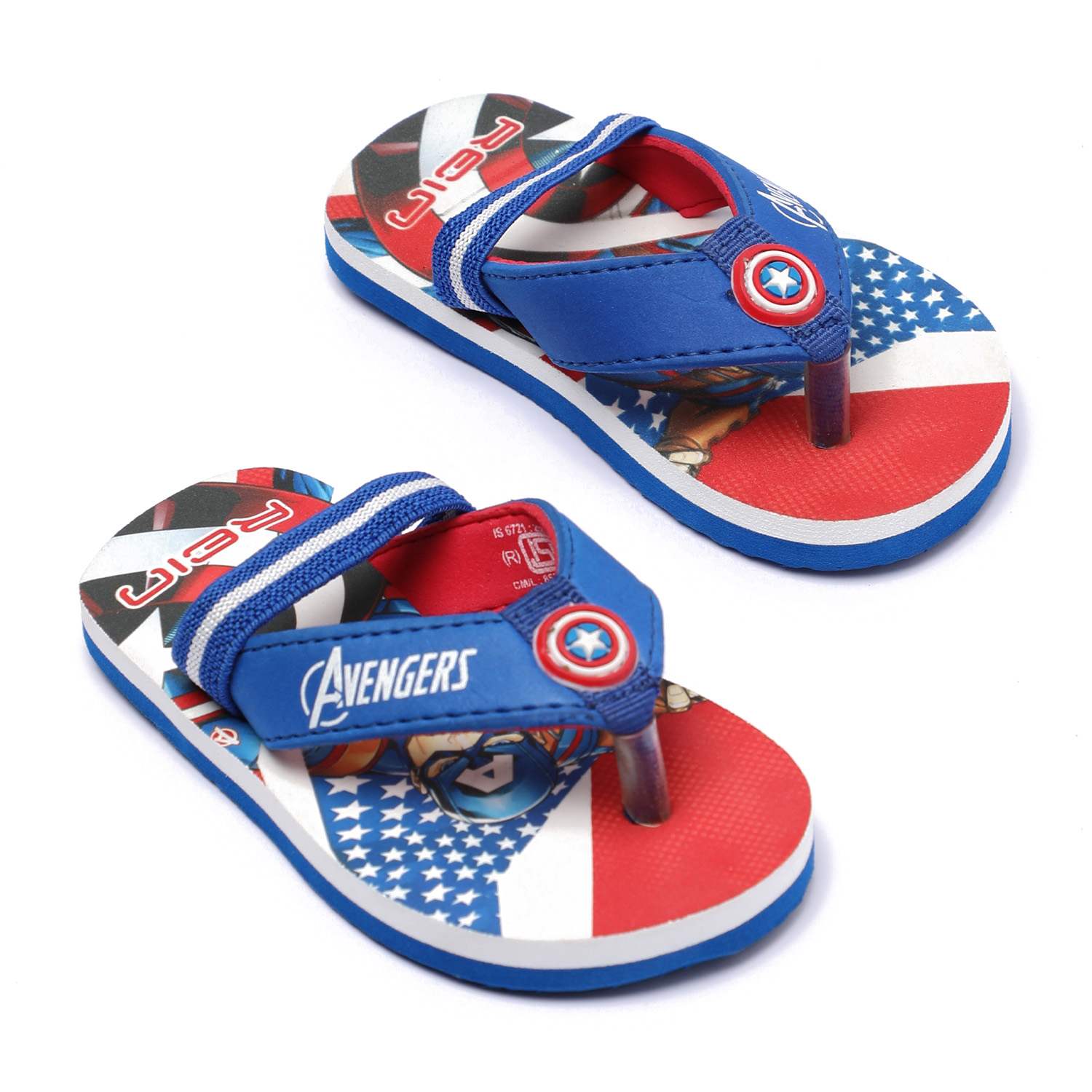 Captain America Printed Flip Flops – Blue For Boys (3-6 Yrs)