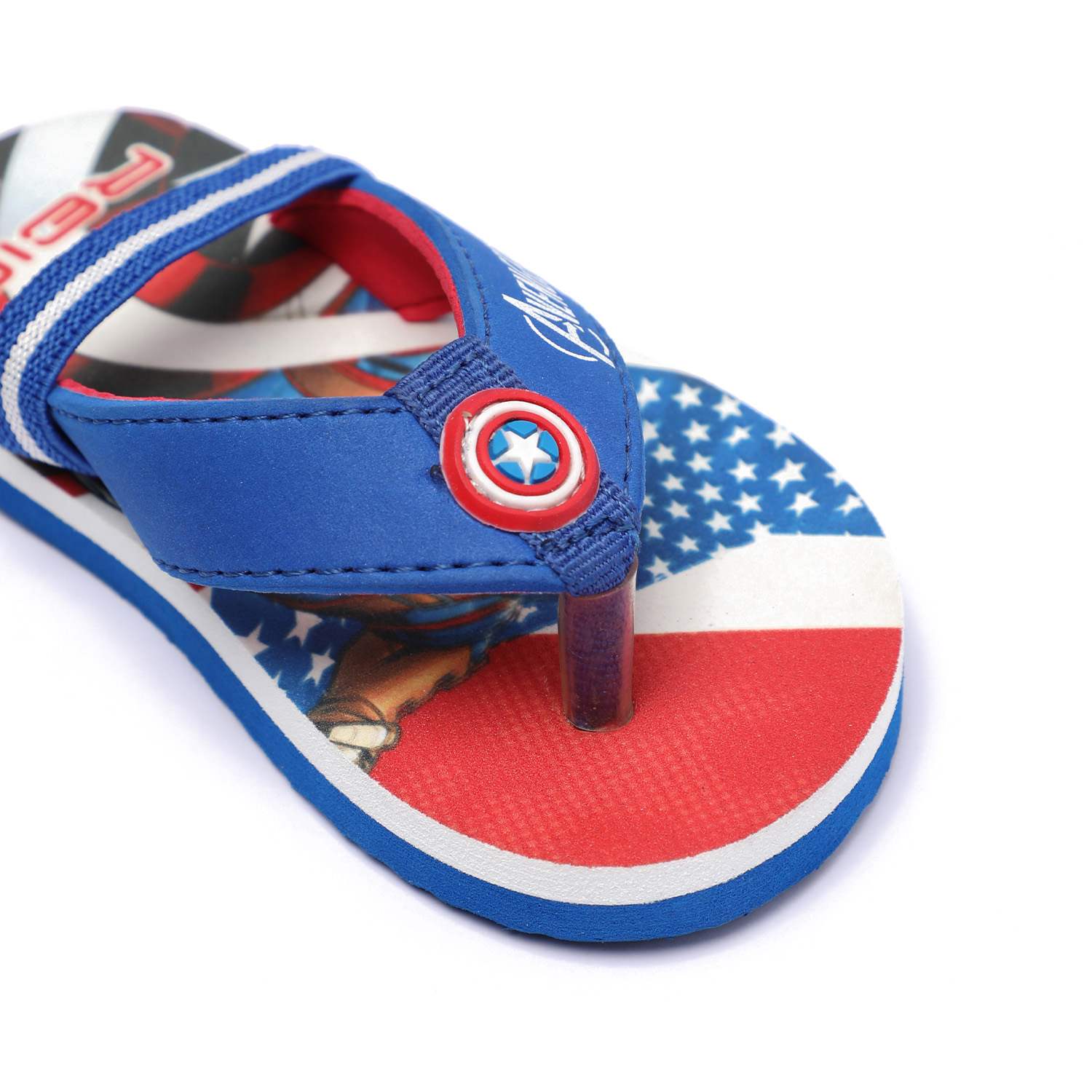 Captain America Printed Flip Flops – Blue For Boys (3-6 Yrs)
