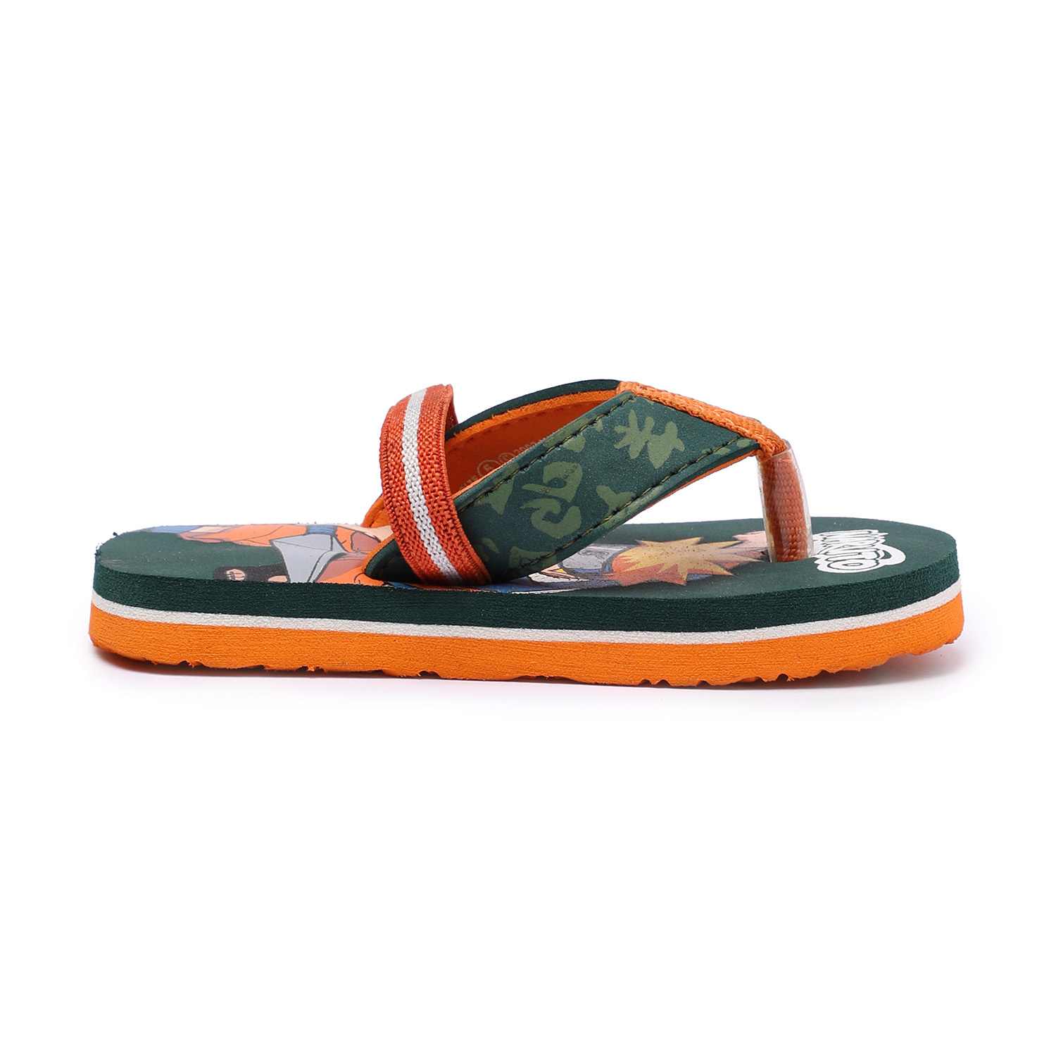 Green Naruto Themed Flipflops for Boys