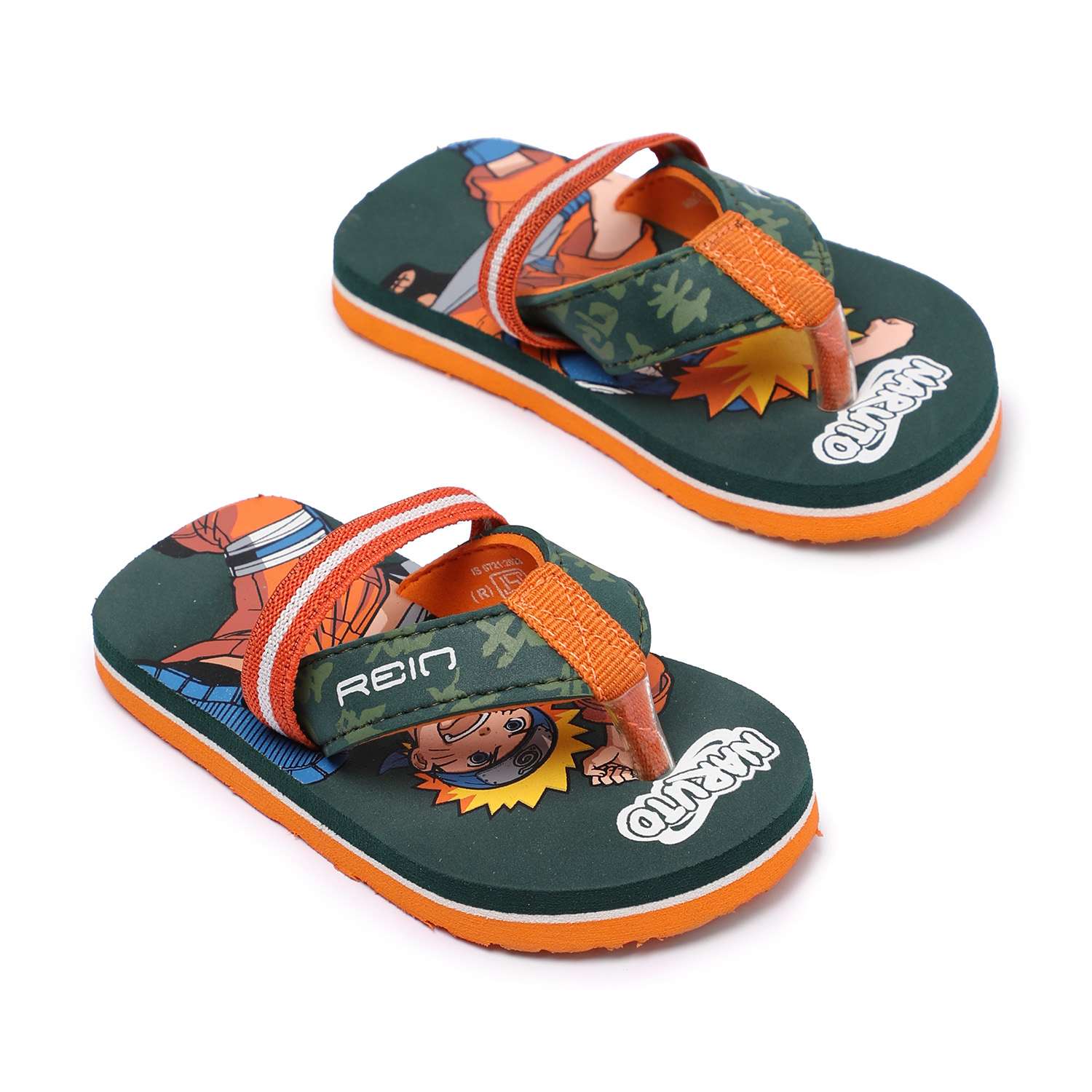 Green Naruto Themed Flipflops for Boys