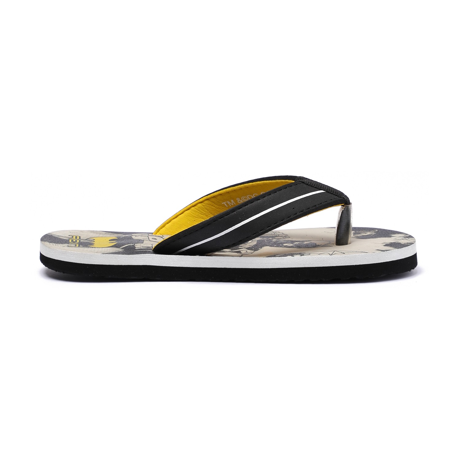 Batman-Themed Flip-Flops – Black & Yellow For Boys (7-11Years)