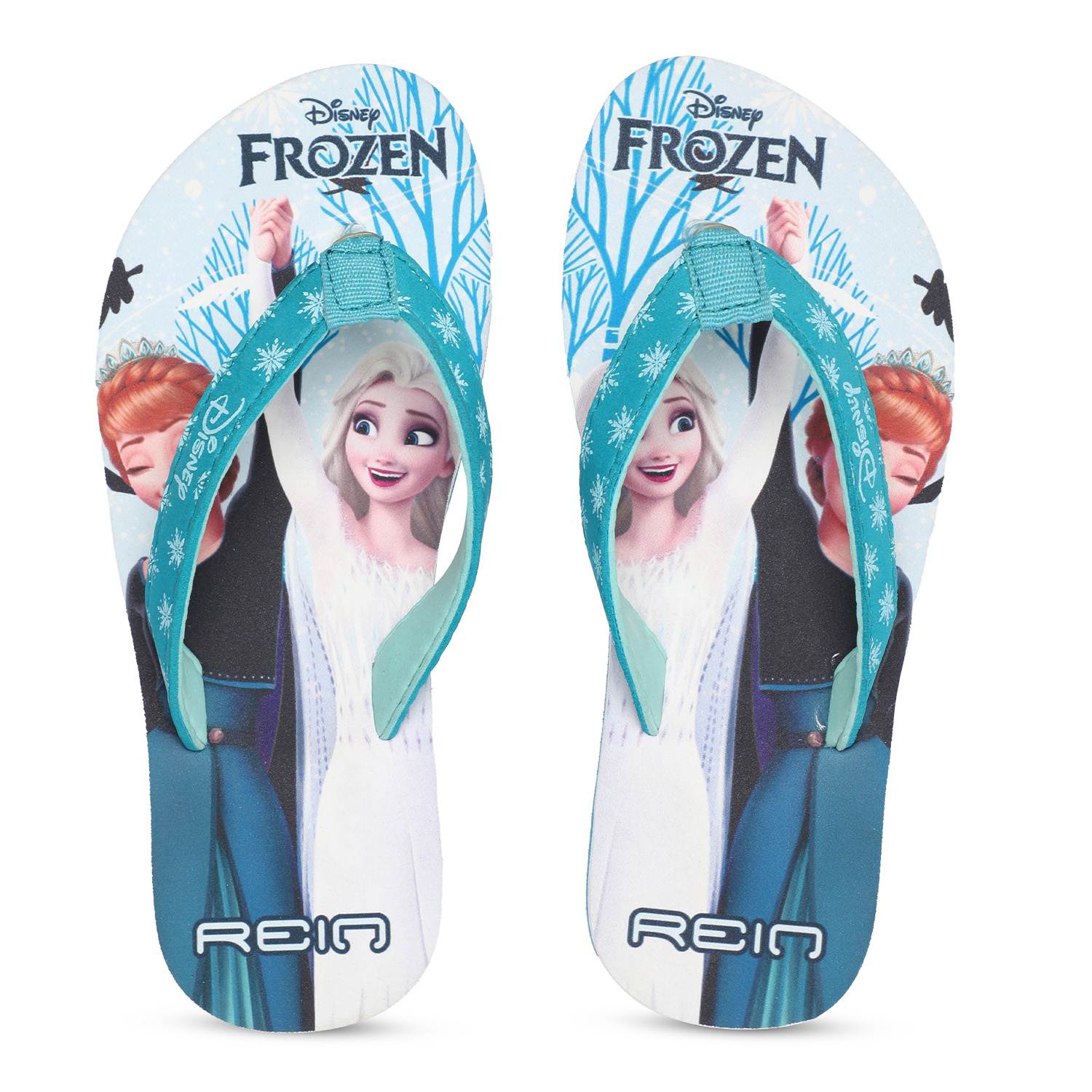 Sea Green Frozen Flip-Flops for Girls