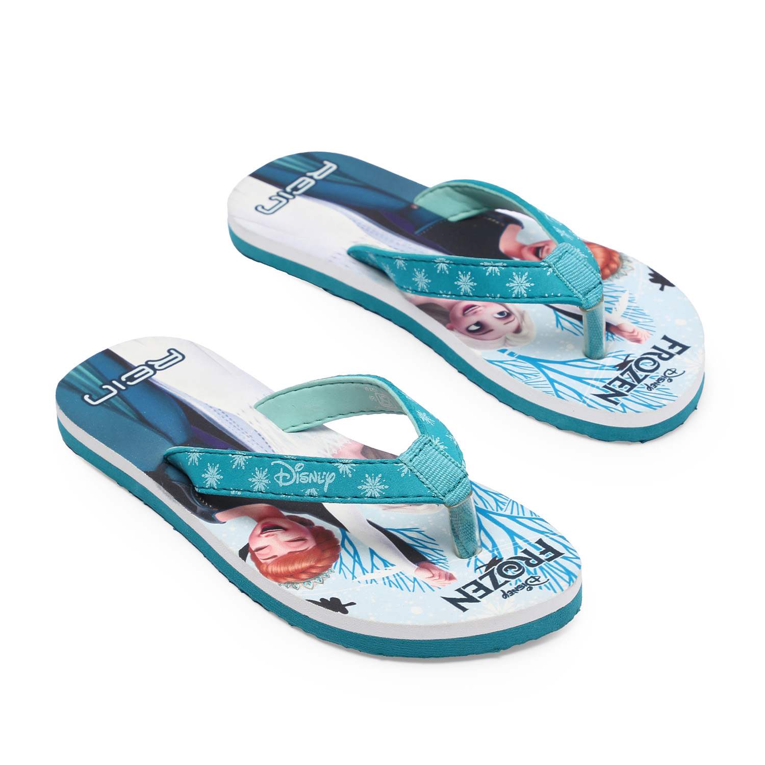 Sea Green Frozen Flip-Flops for Girls