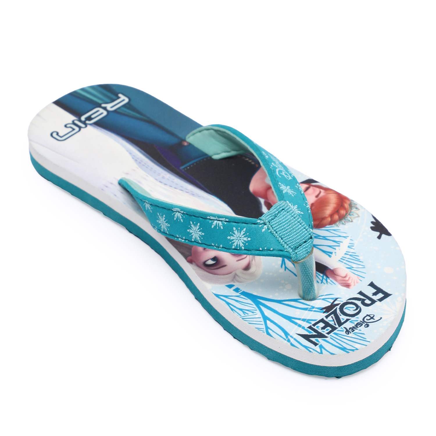 Sea Green Frozen Flip-Flops for Girls