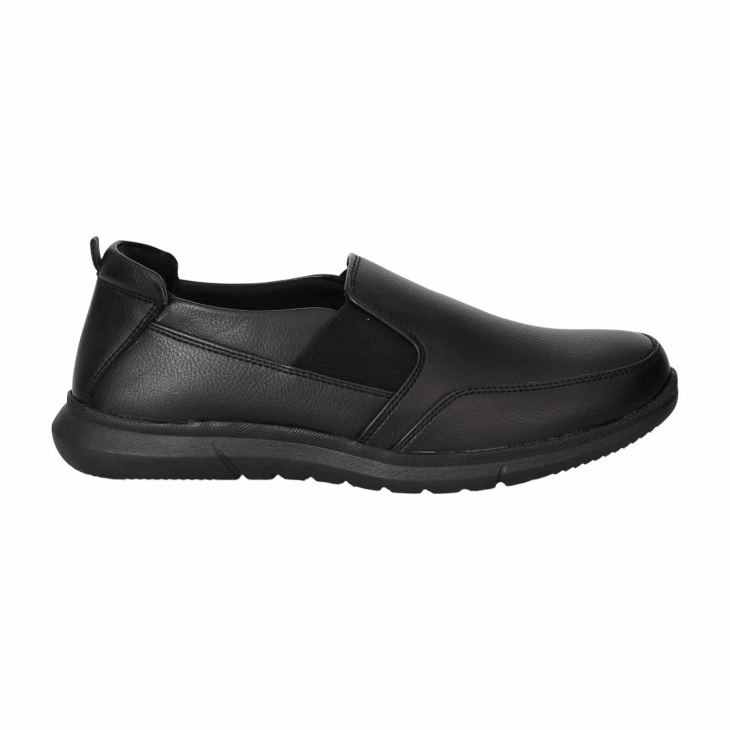 Men Black Grain-Finish Loafers