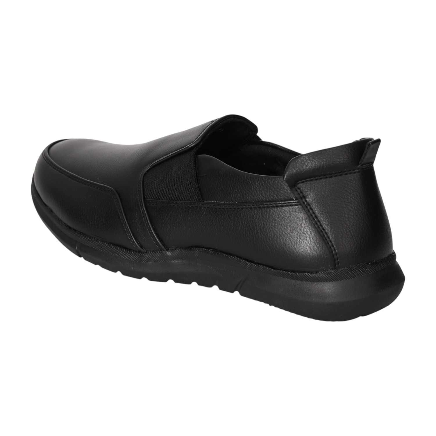 Men Black Grain-Finish Loafers