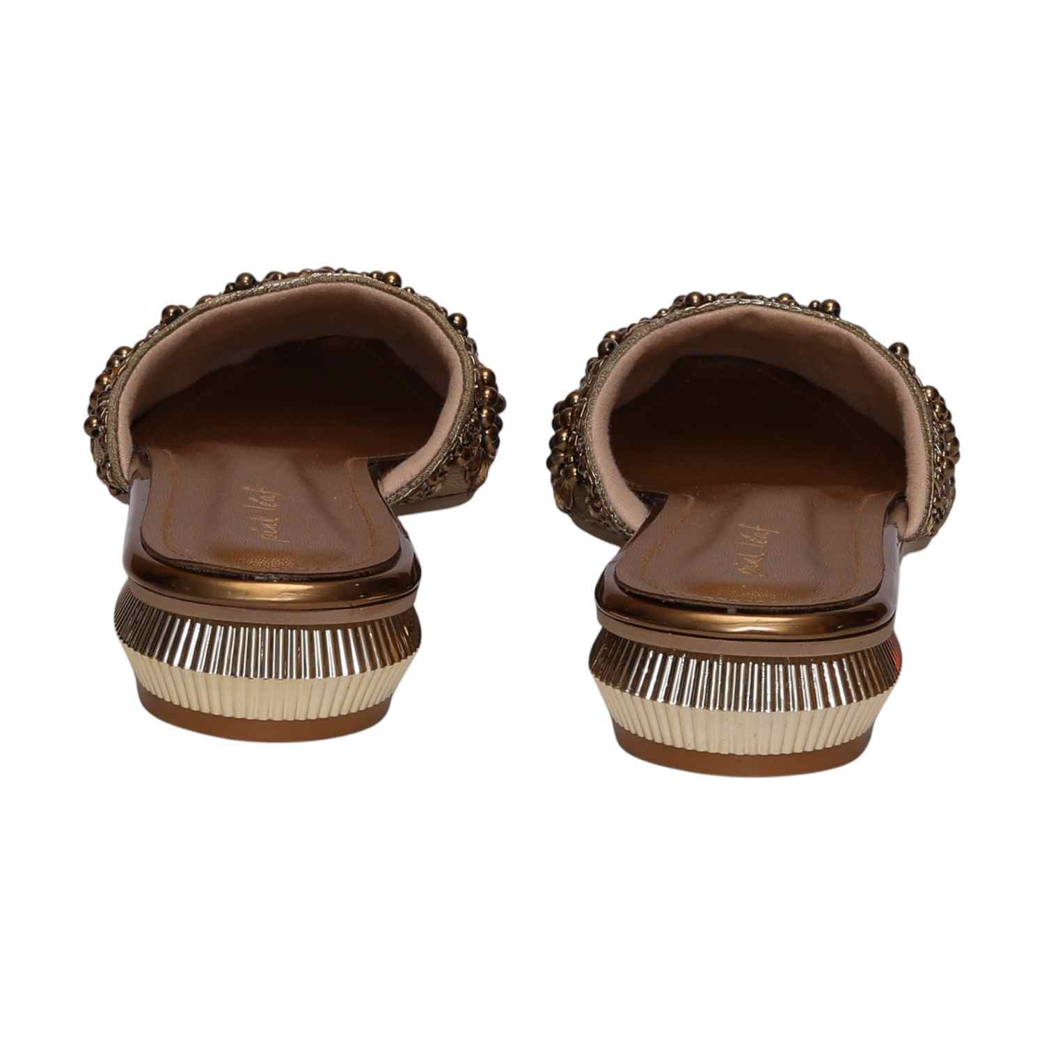 Women Antique Embellished Slip-On Mules