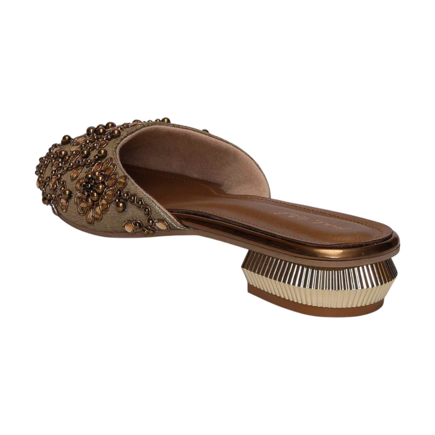 Women Antique Embellished Slip-On Mules