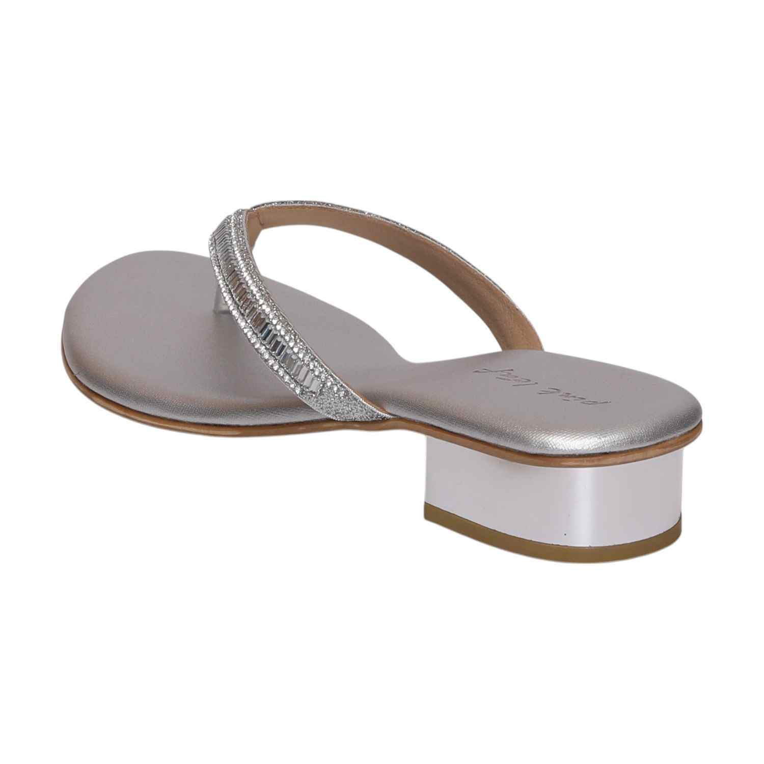 Women Silver Heeled Sandals
